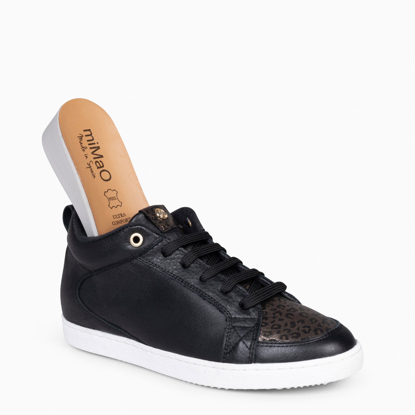 FRENCHY - Sneakers cuña interior mujer NEGRO y LEOPARDO