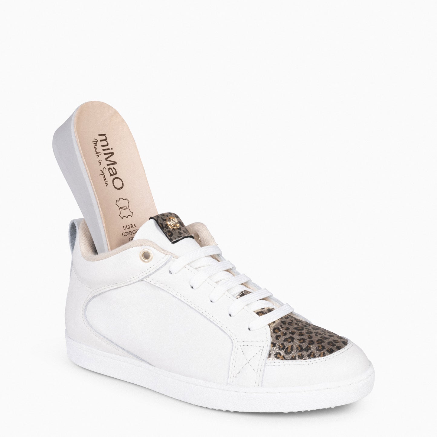 FRENCHY - Sneakers cuña interior mujer BLANCO y LEOPARDO