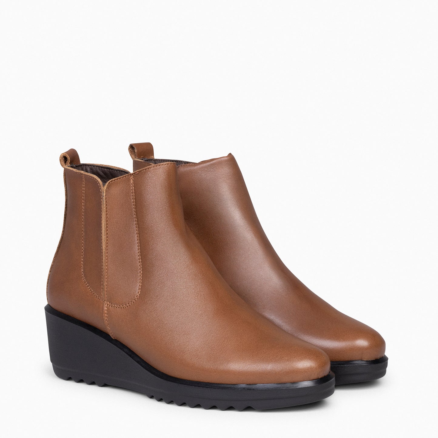 CARLI - Botins femininos com cunha CAMEL