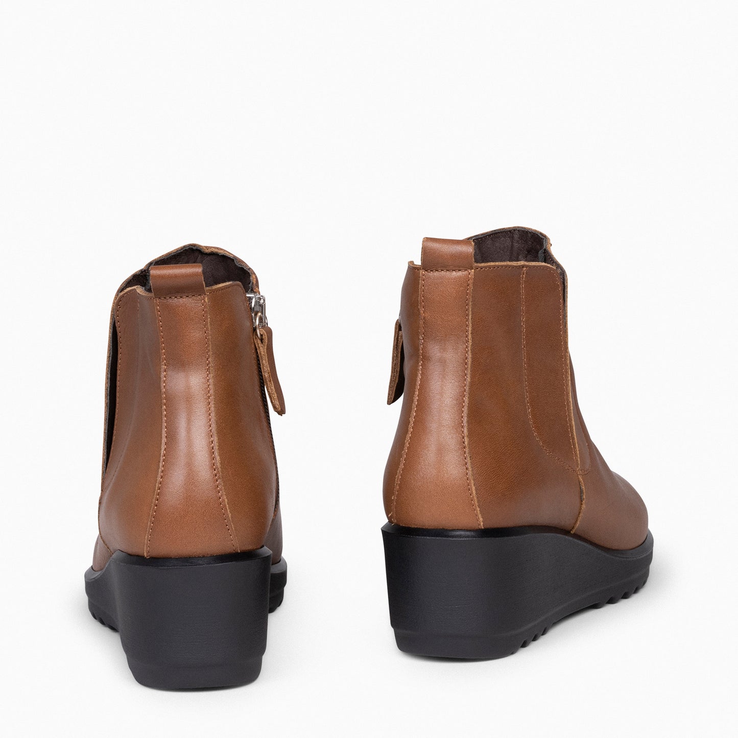 CARLI - Botins femininos com cunha CAMEL