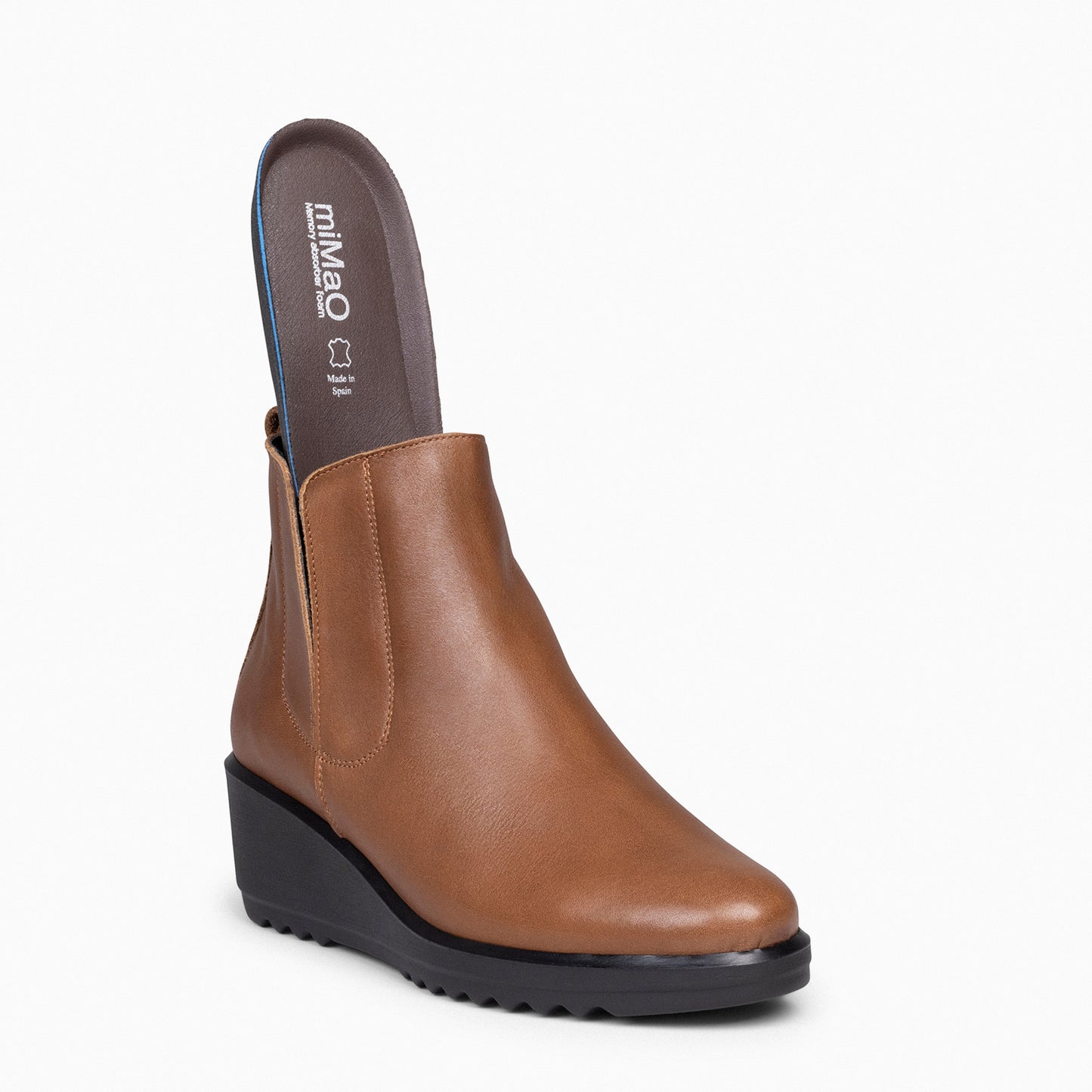 CARLI - Botins femininos com cunha CAMEL