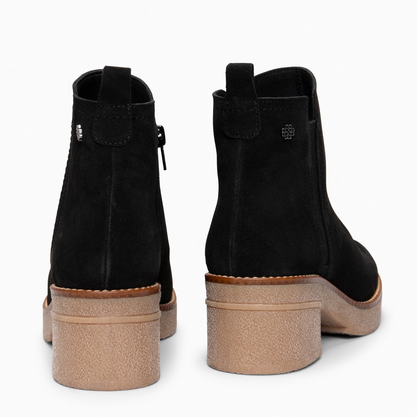 SWING - Botines casual de ante hidrófugo NEGRO