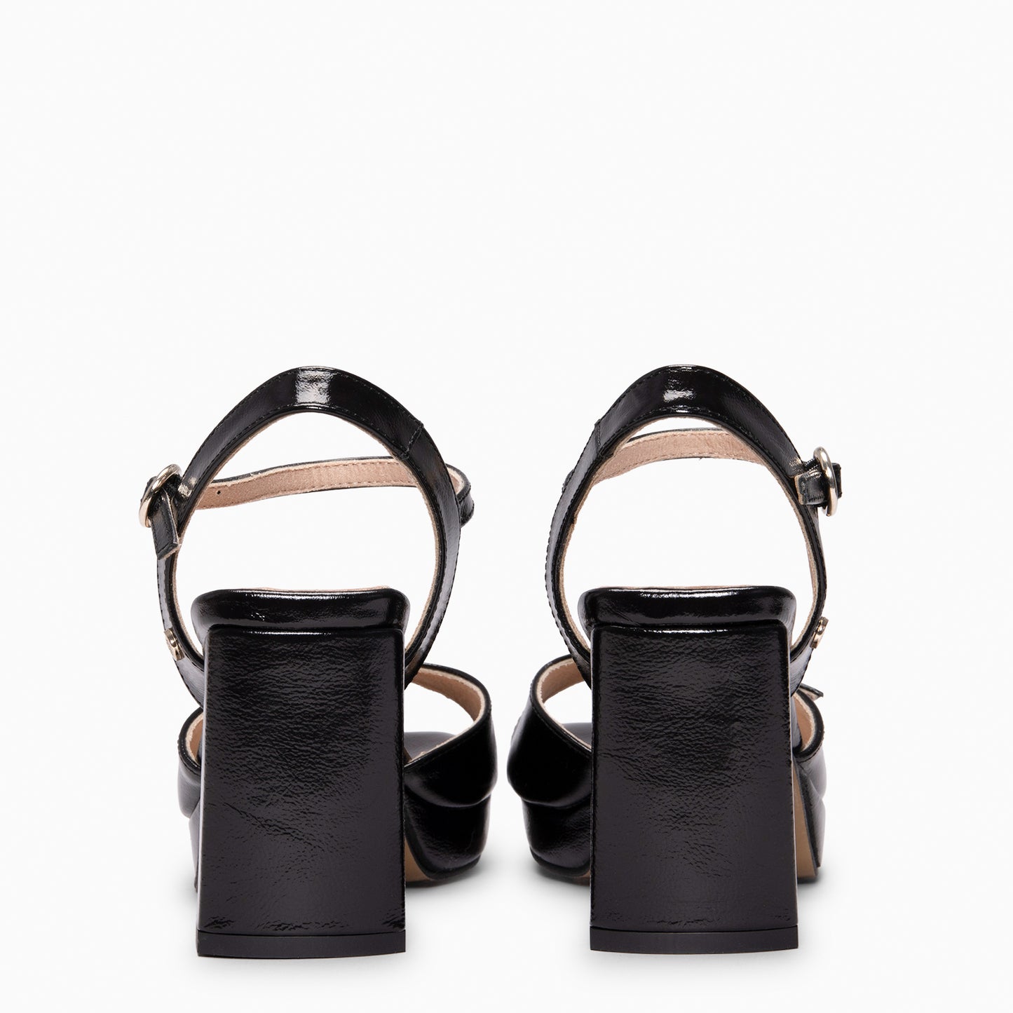 OLIVIA - Sandalias de tacón alto con tira ajustable NEGRO