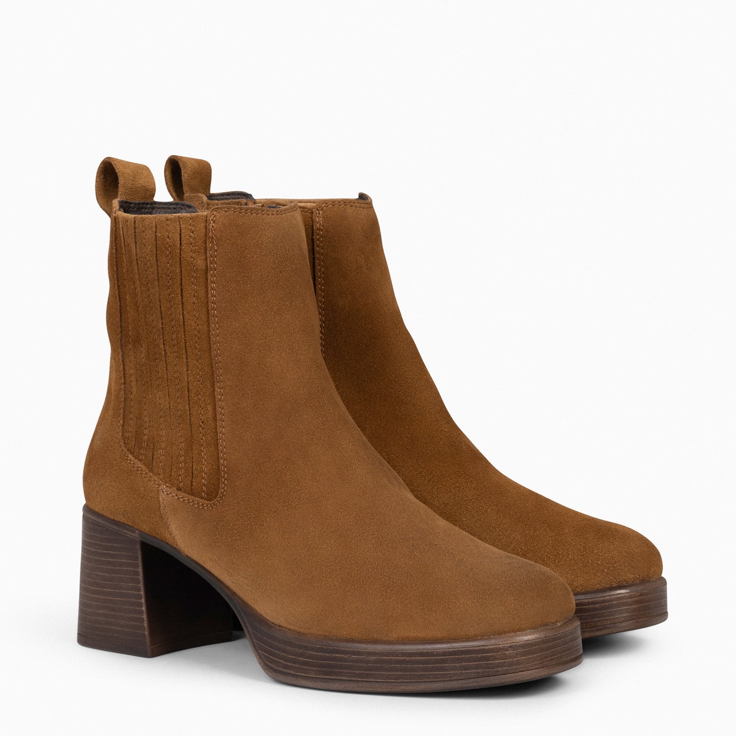 DAYTON - Bottines zippées pour femme CAMEL