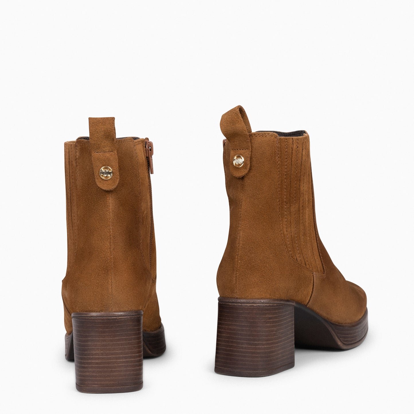 DAYTON - Bottines zippées pour femme CAMEL