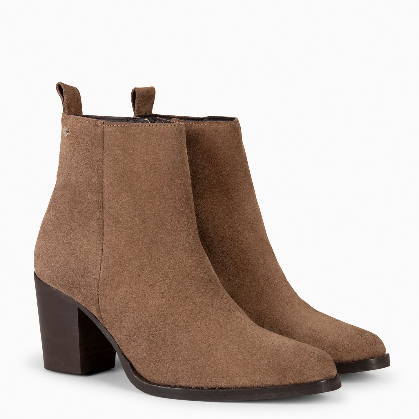 OLSEN – Botines de tacón ancho CAMEL