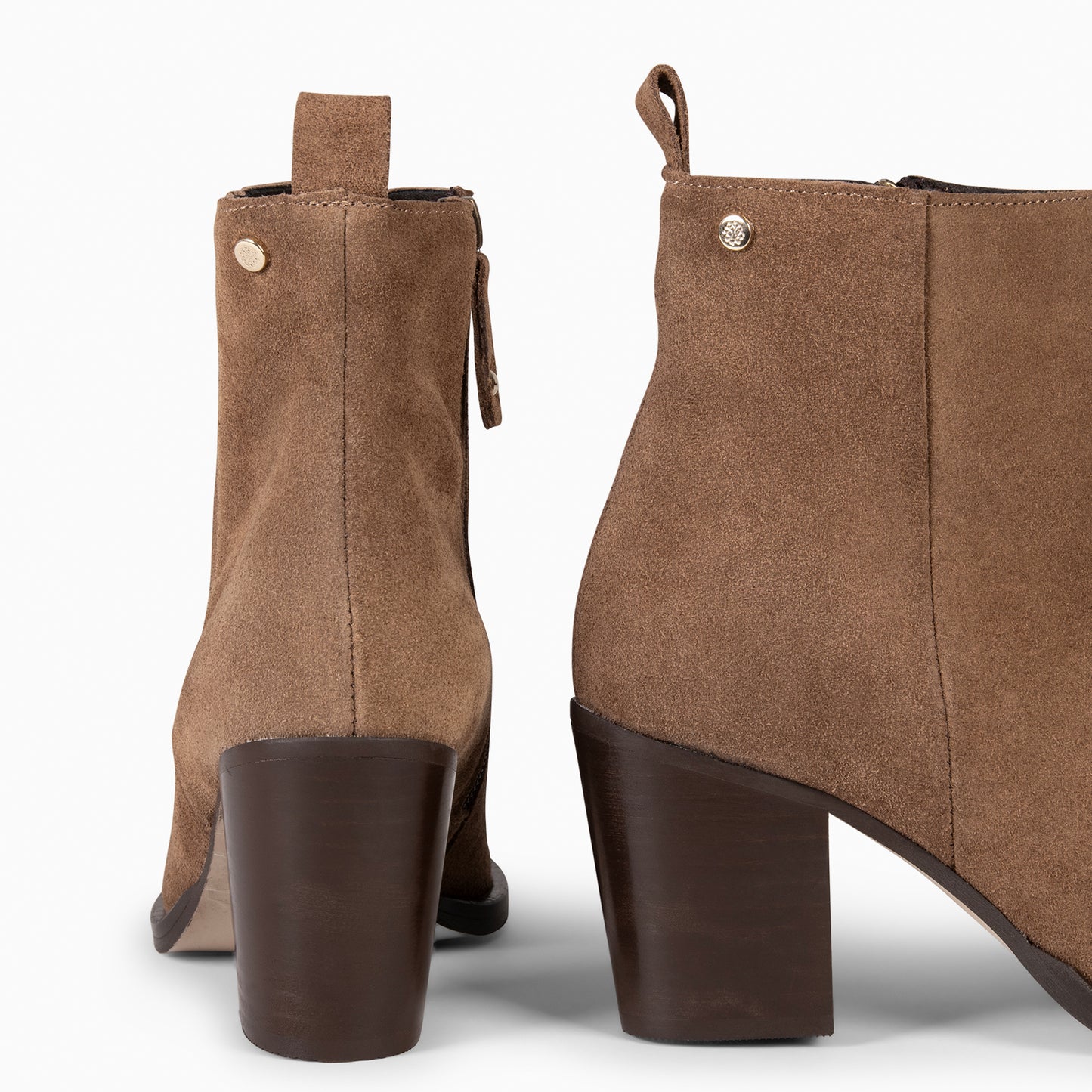 OLSEN – Botines de tacón ancho CAMEL