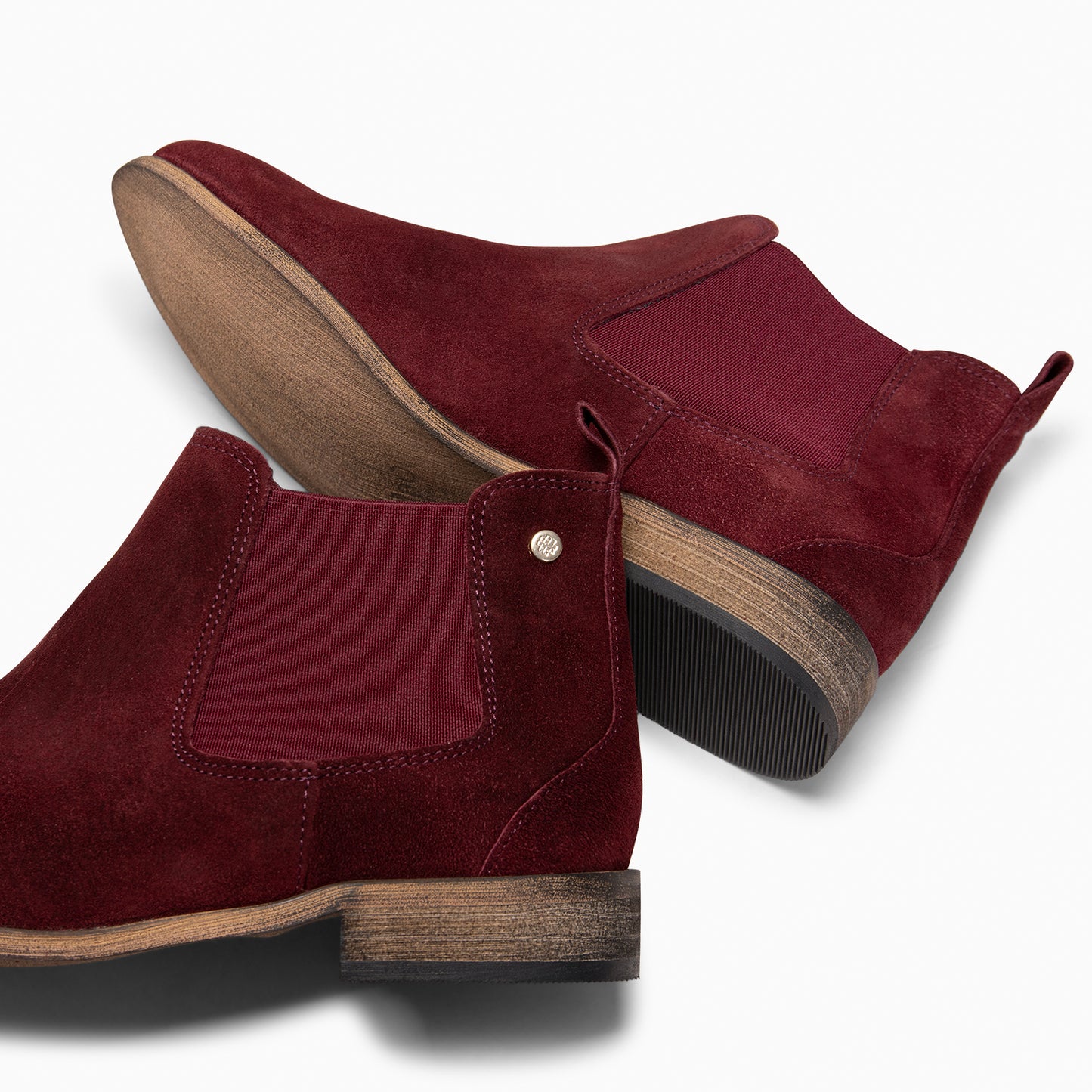 CLAIRE - Botín de serraje estilo Chelsea BURDEOS