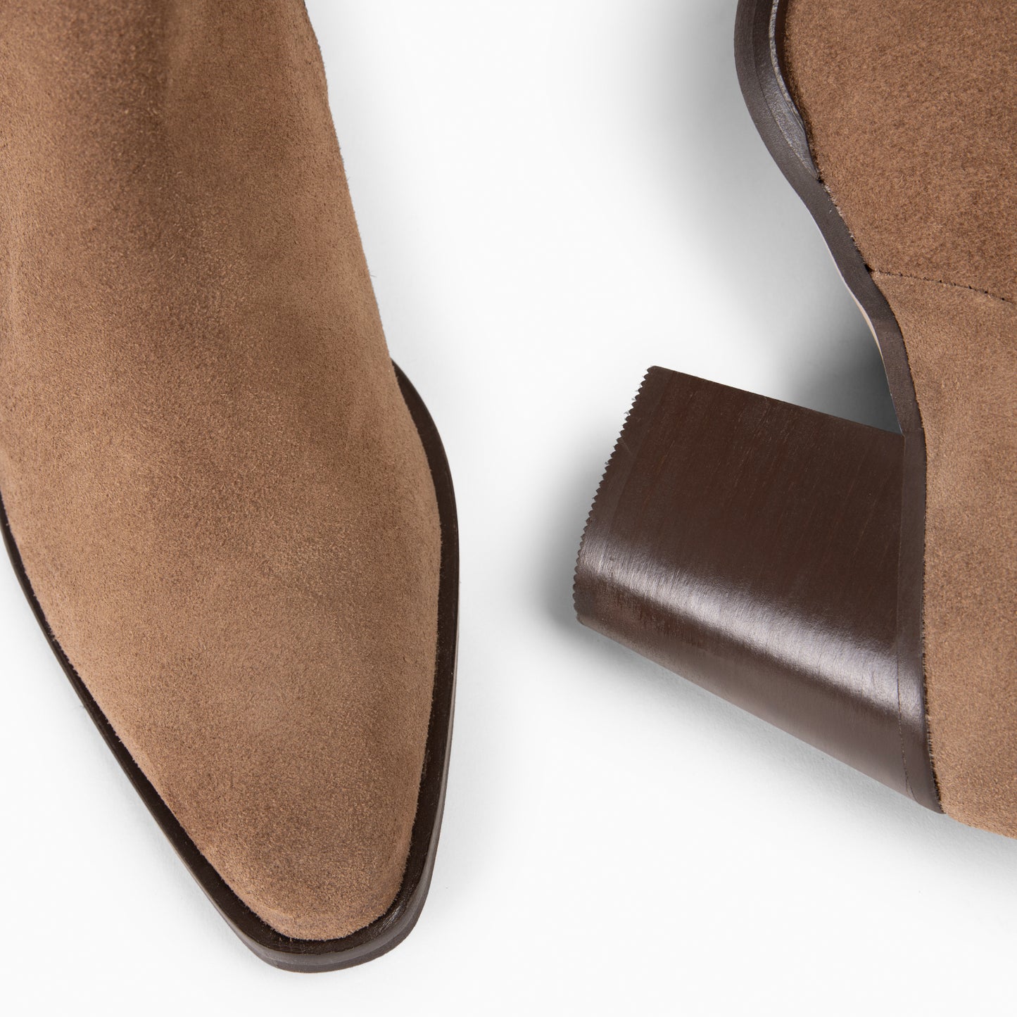 OLSEN – Botines de tacón ancho CAMEL