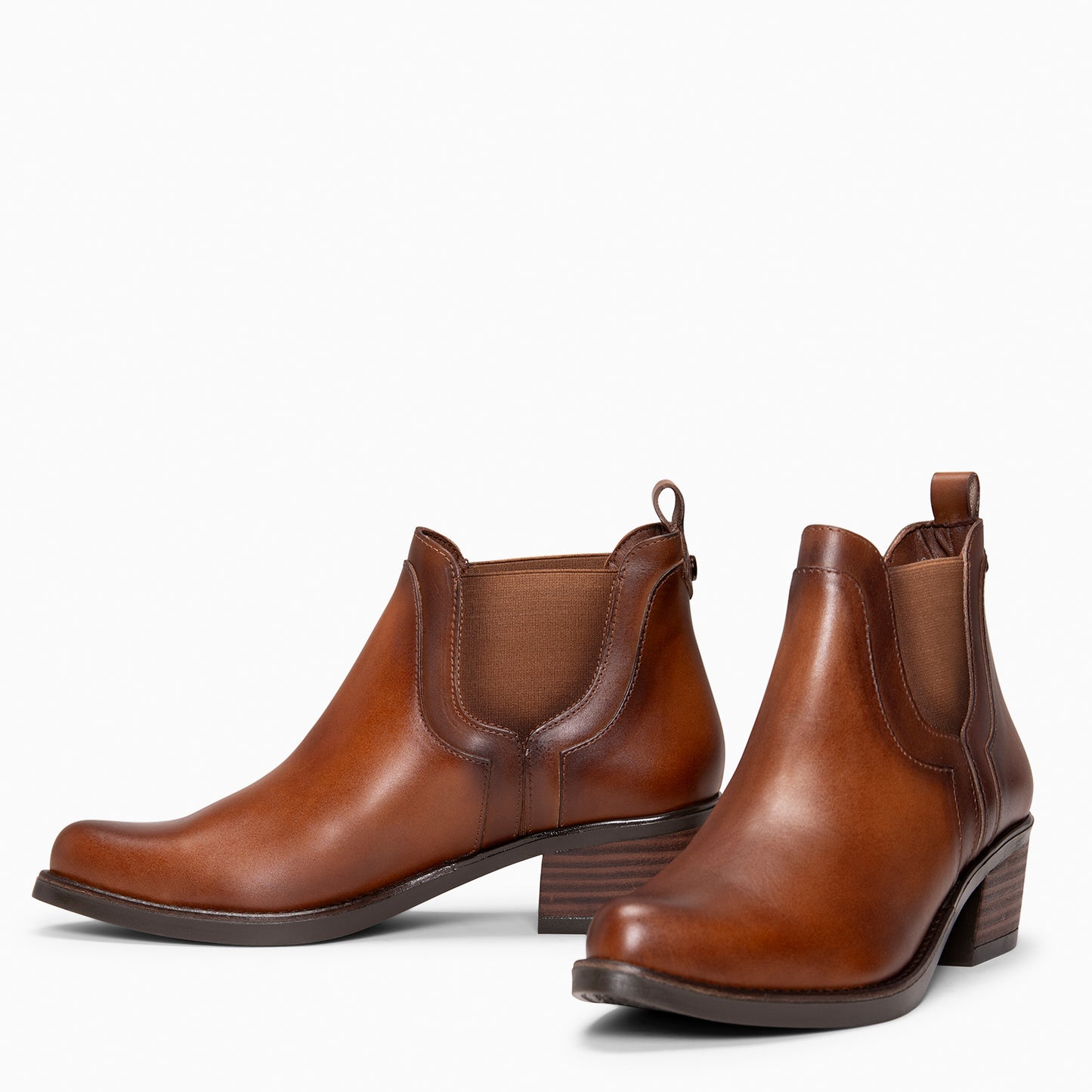 BILLY - Botines de tacón tipo Chelsea CUERO