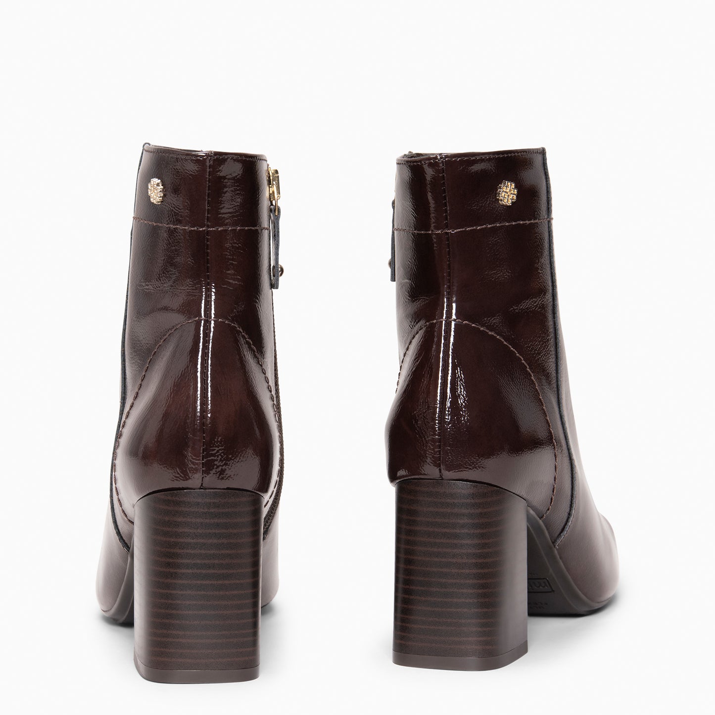 LIPPA - Botines de tacón alto de charol MARRON