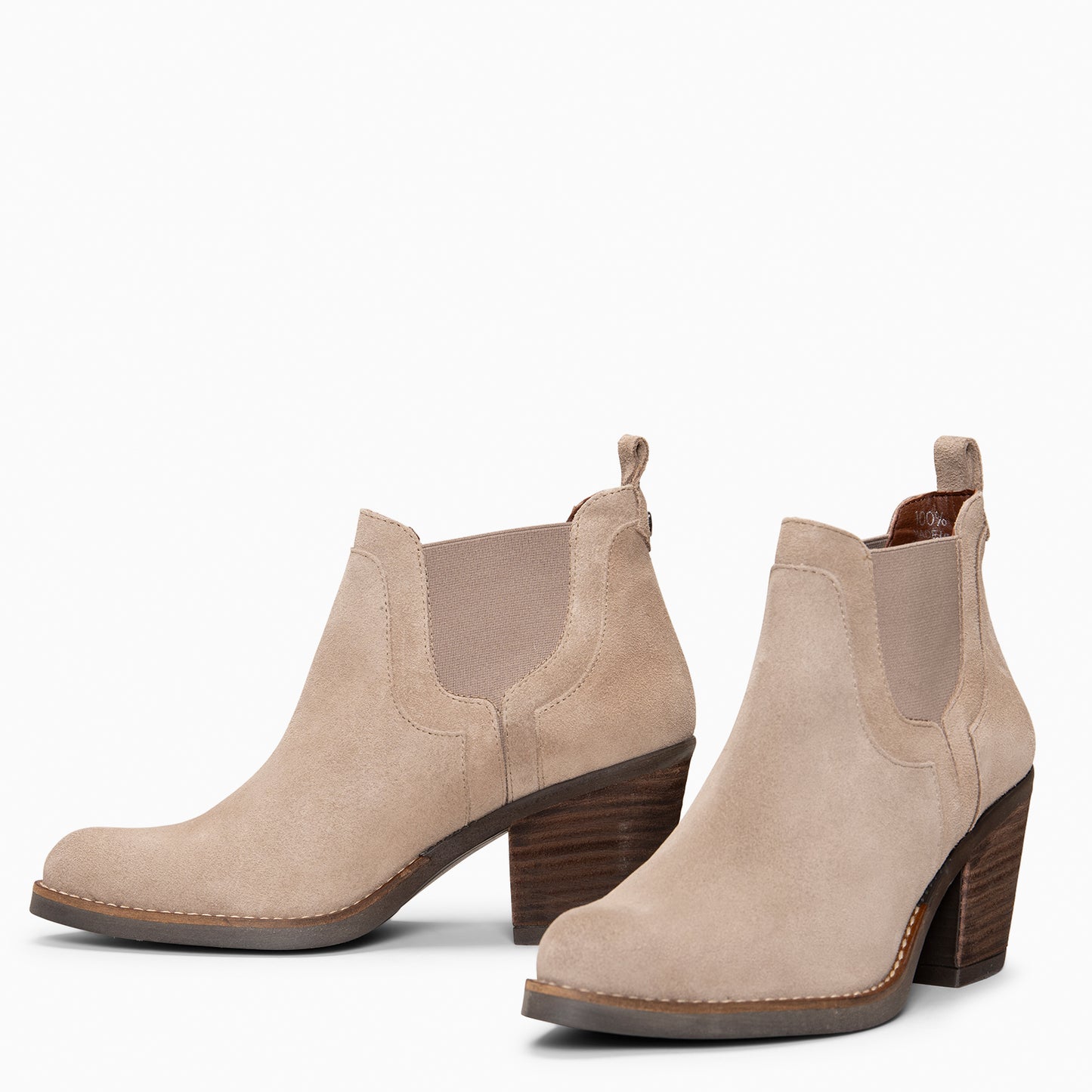 CASSIDY - Botines de tacón alto tipo Chelsea BEIGE