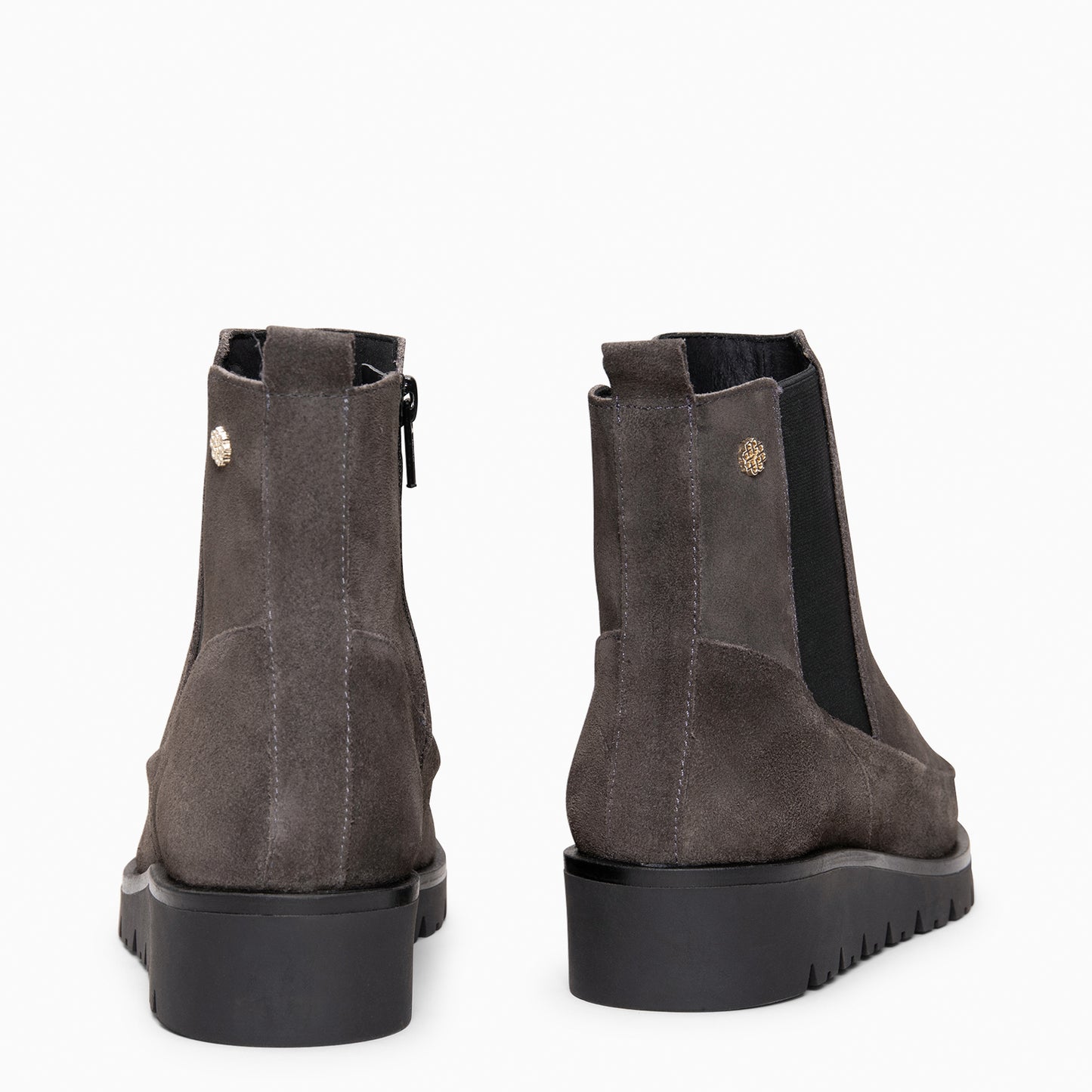 BRISTOL - Botines de ante con cuña GRIS