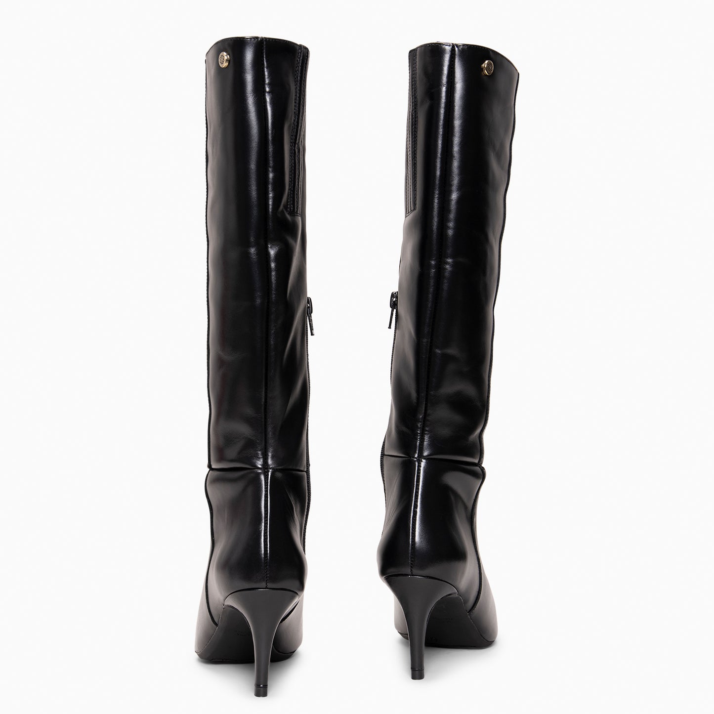 MANHATTAN – Botas de piel con tacón fino NEGRO