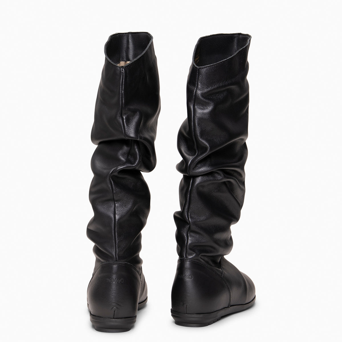FIONA - Botas arrugadas de NAPA NEGRO