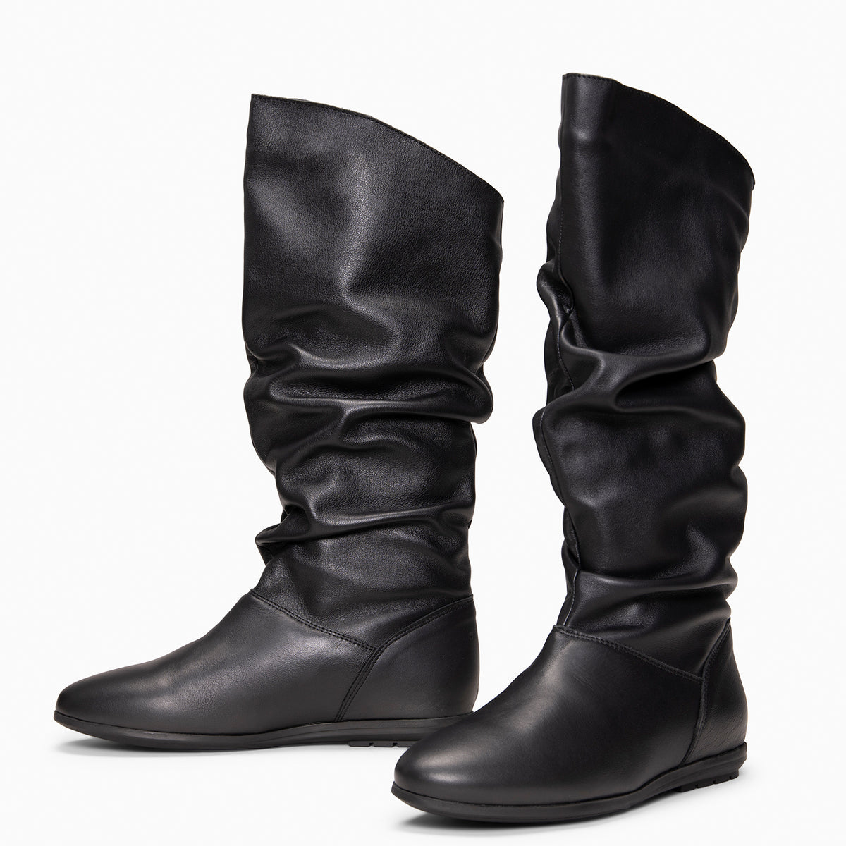 FIONA - Botas arrugadas de NAPA NEGRO