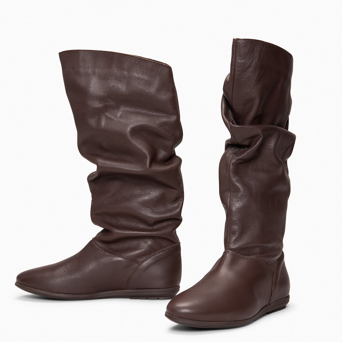 FIONA - Botas arrugadas de NAPA MARRON