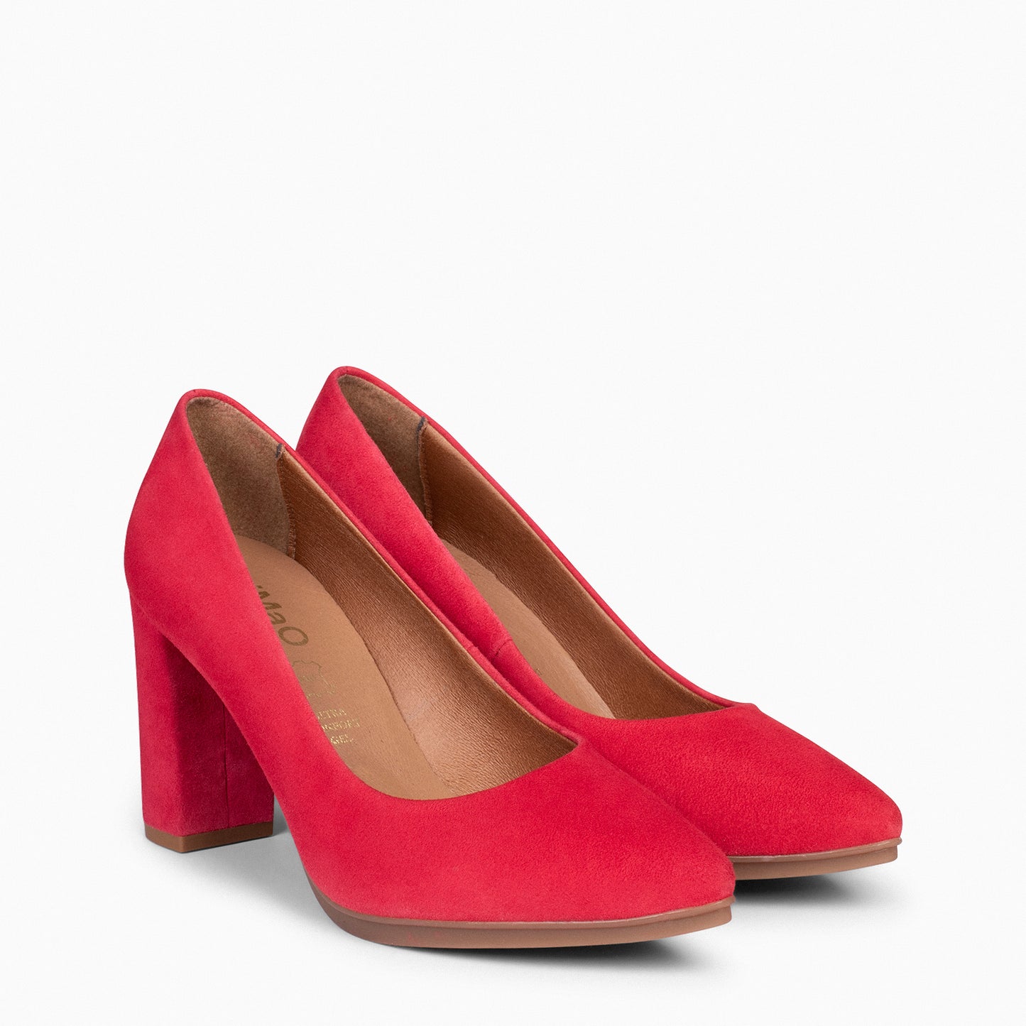 URBAN – Zapatos de tacón alto de ante ROJO