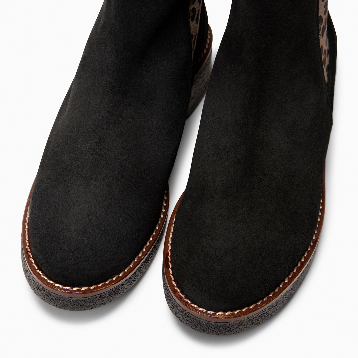 PORTLAND – Botines Chelsea de piel NEGRO LEOPARDO