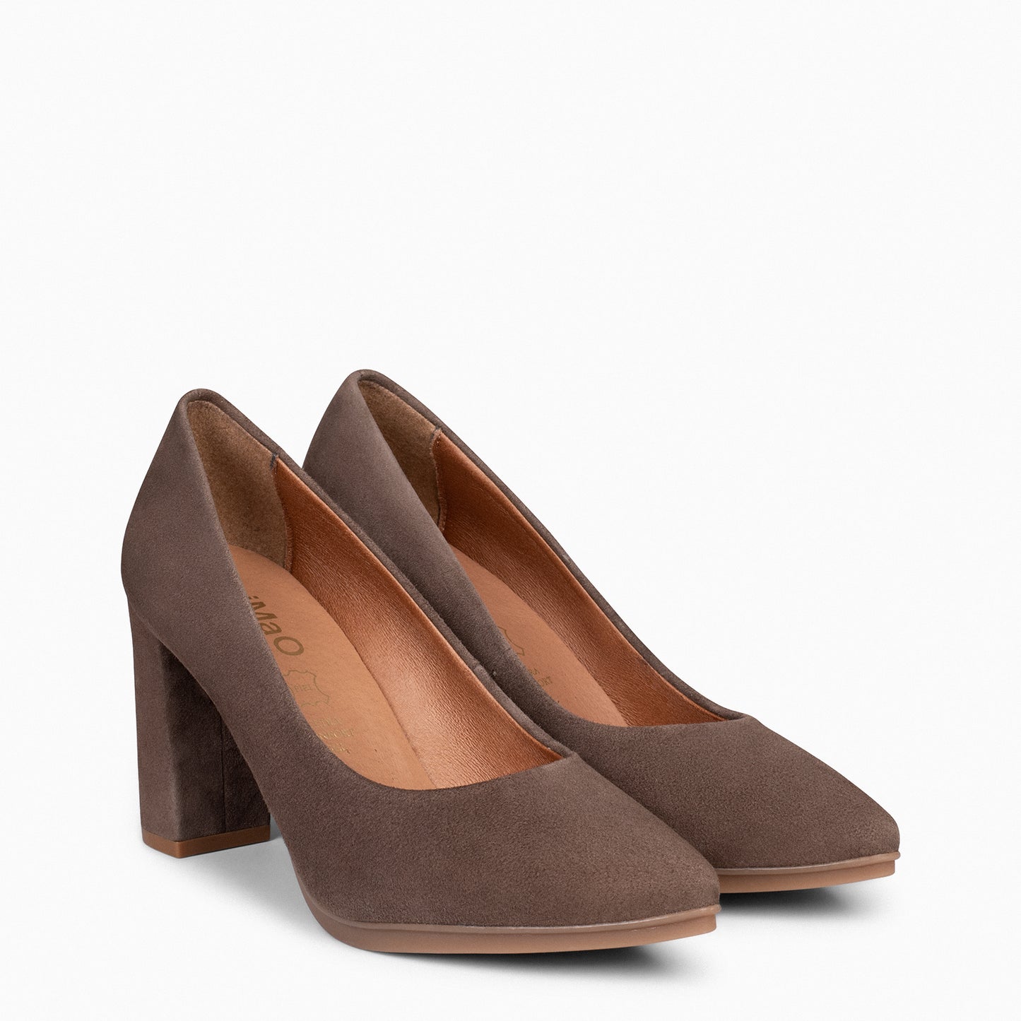 URBAN – Chaussures à talons en daim MARRON