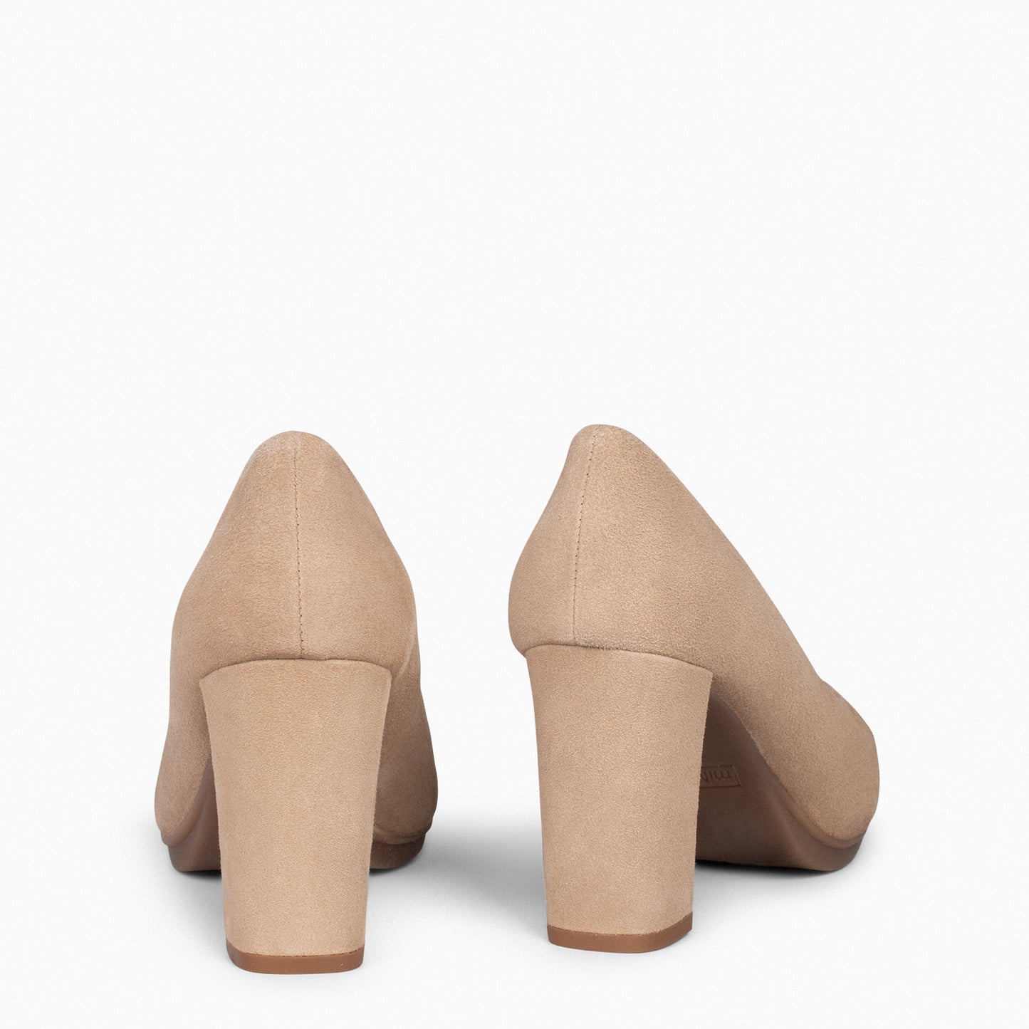 URBAN – Chaussures à talons en daim BEIGE