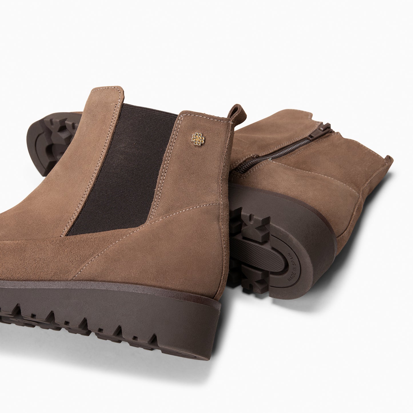 BRISTOL - Botines de ante con cuña TAUPE