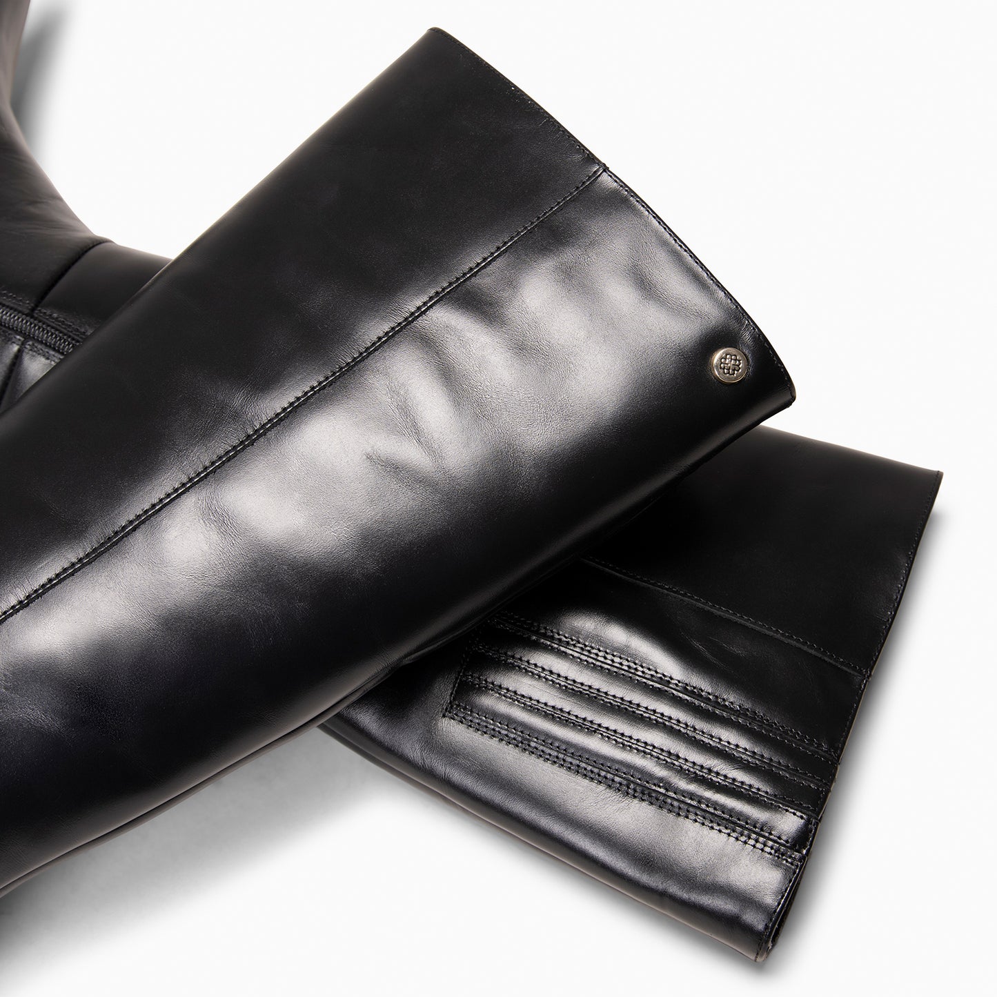 MANHATTAN – Botas de piel con tacón fino NEGRO