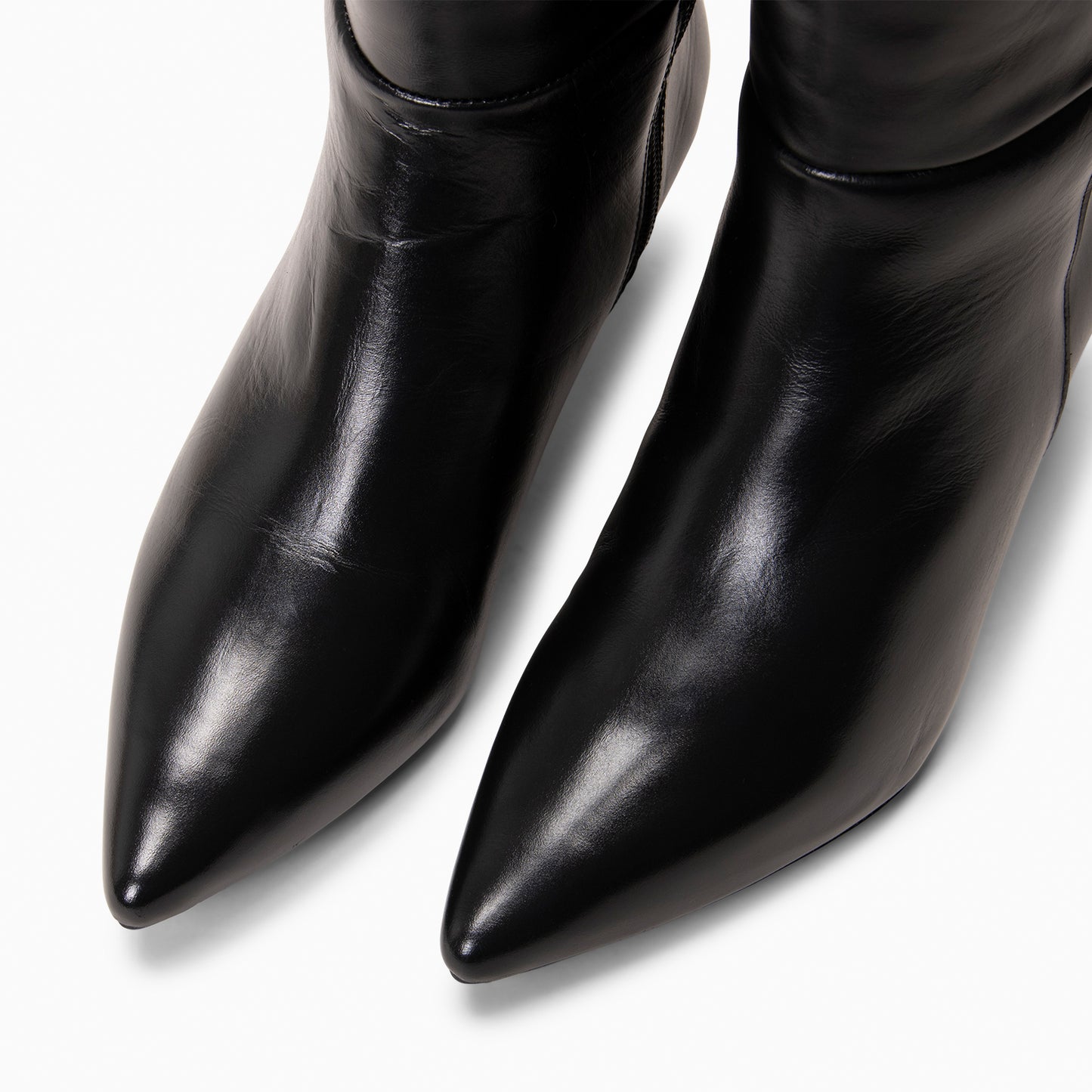MANHATTAN – Botas de piel con tacón fino NEGRO