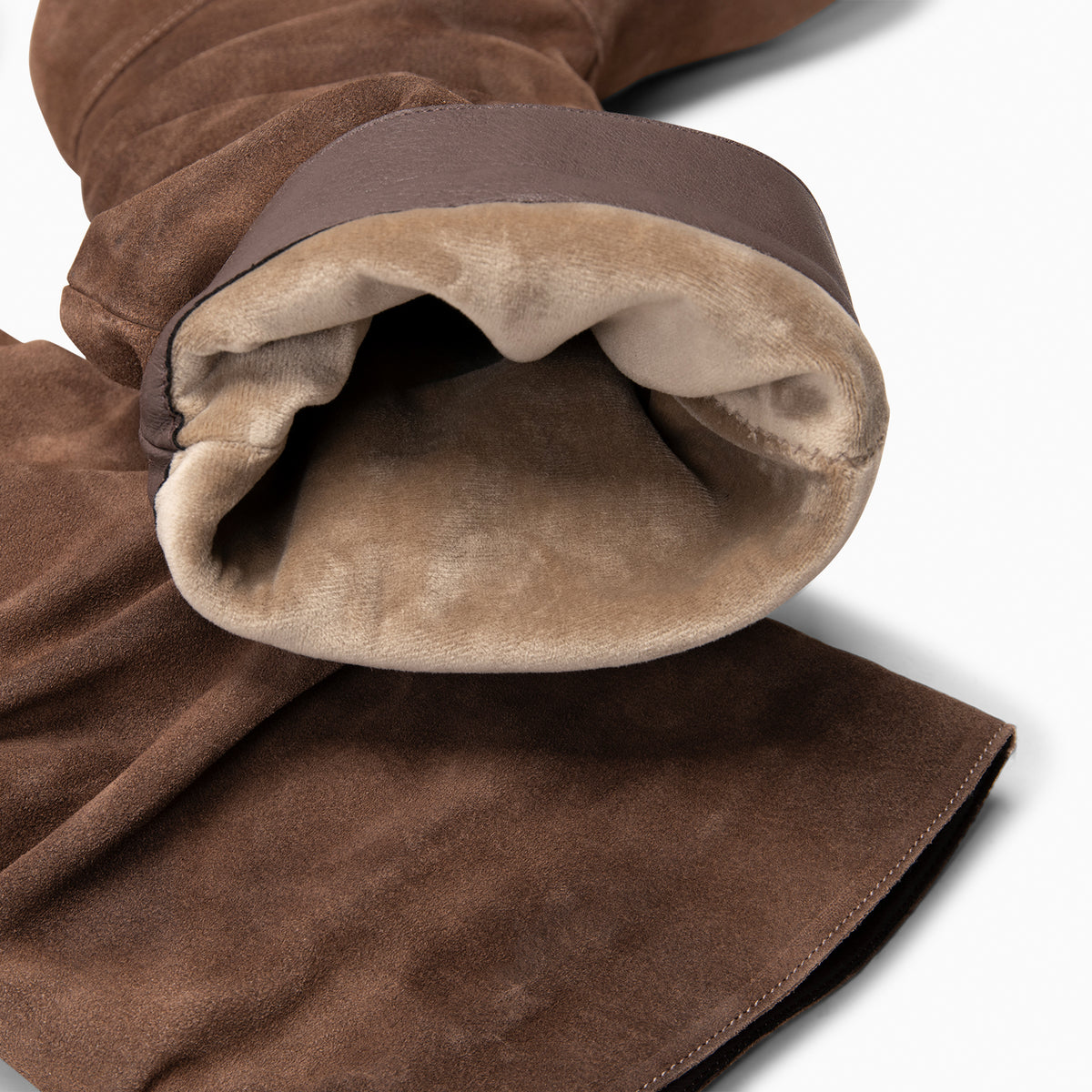 FIONA - Botas arrugadas de ante TAUPE