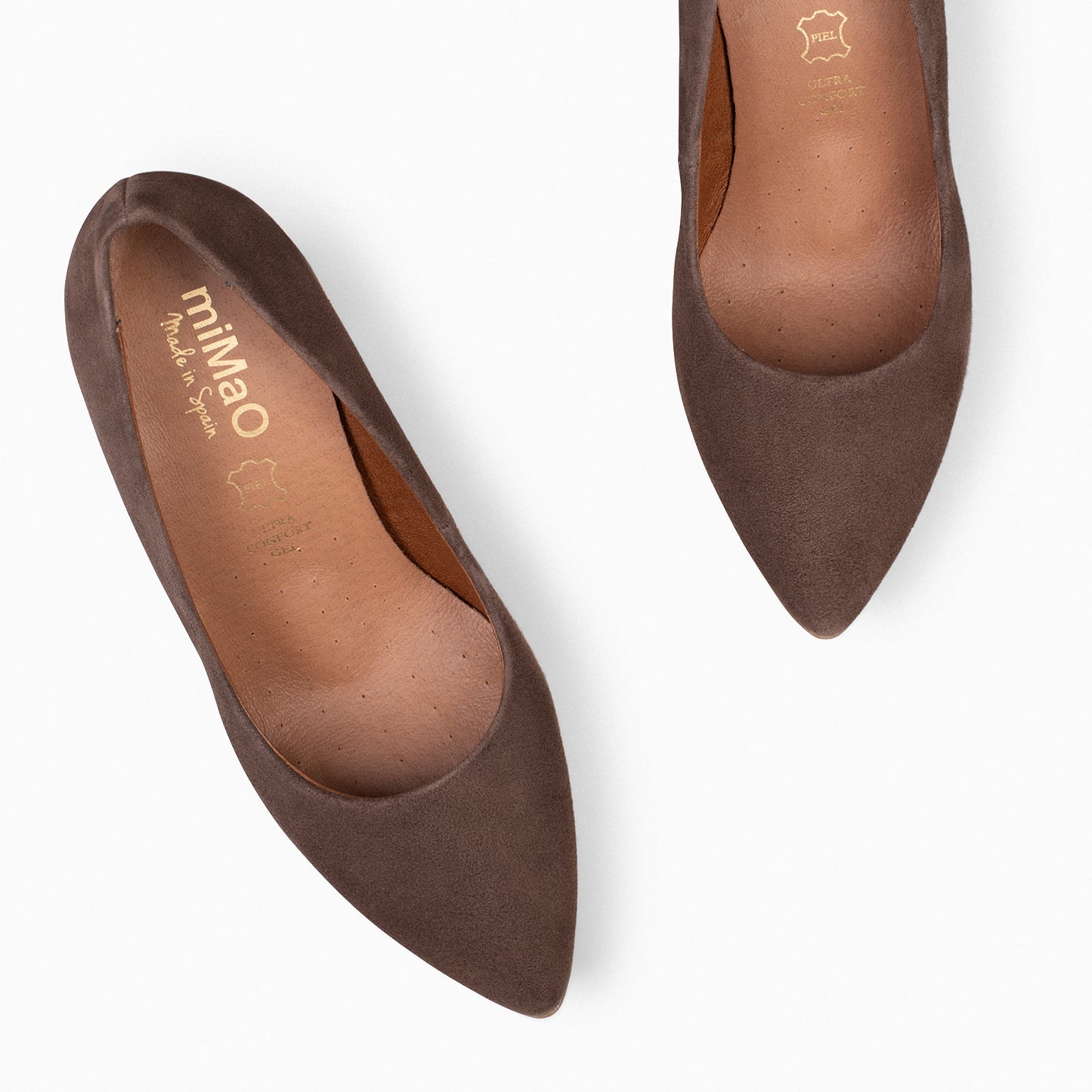 URBAN – Chaussures à talons en daim MARRON