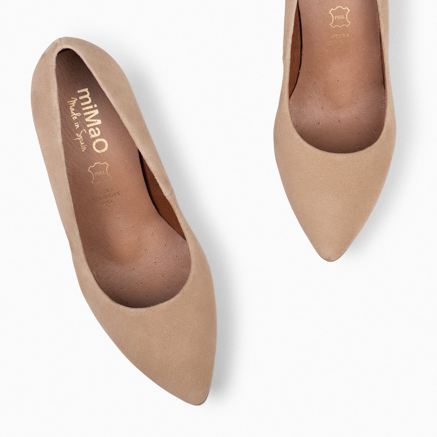 URBAN – Chaussures à talons en daim BEIGE