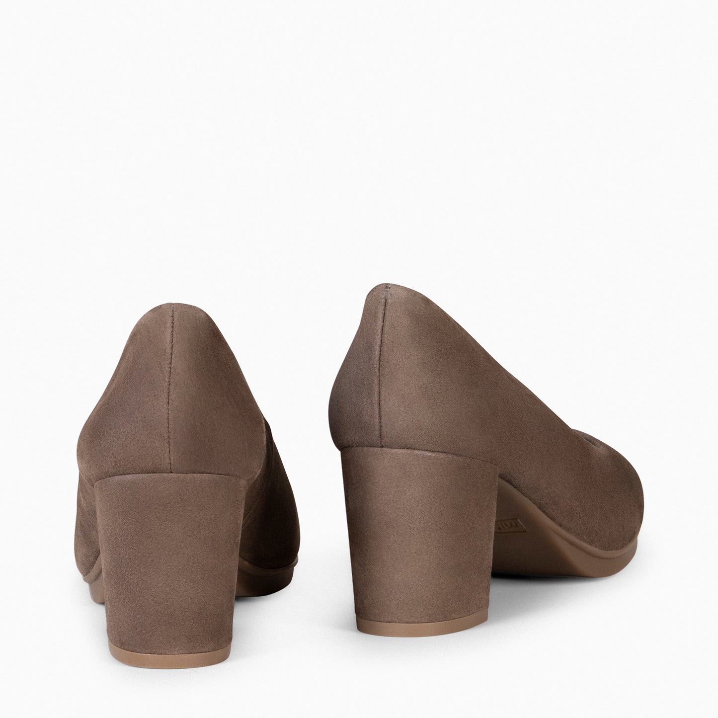 URBAN S – Zapatos de tacón medio de ante TAUPE