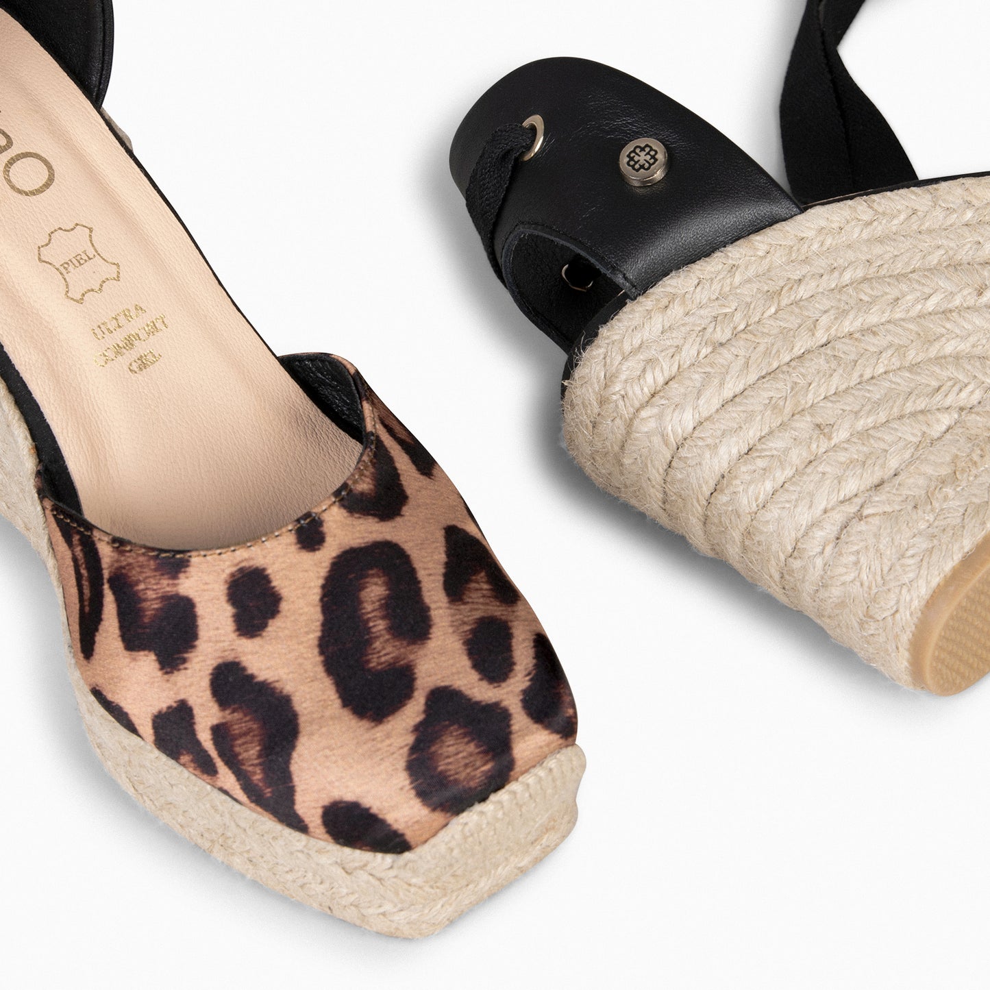MOMBASA - Cuñas de esparto con cinta LEOPARDO