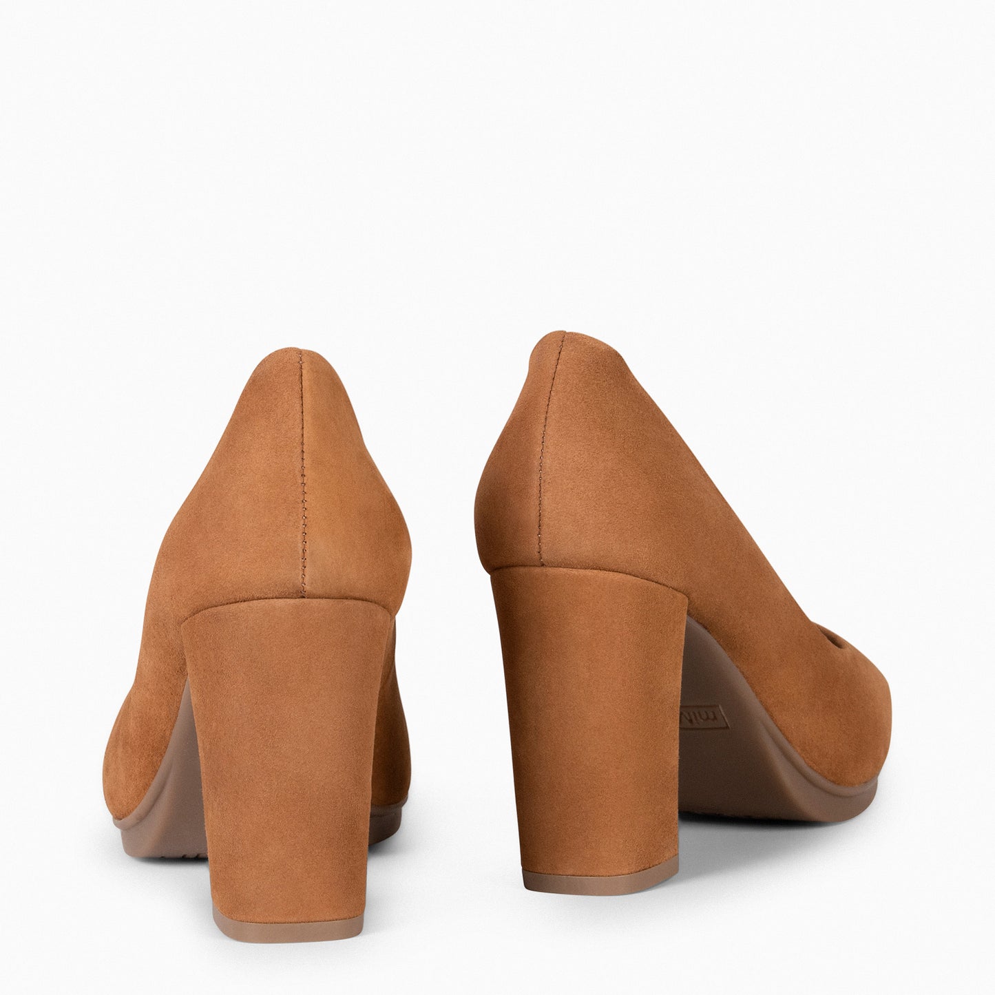 URBAN – Zapatos de tacón alto de ante CAMEL