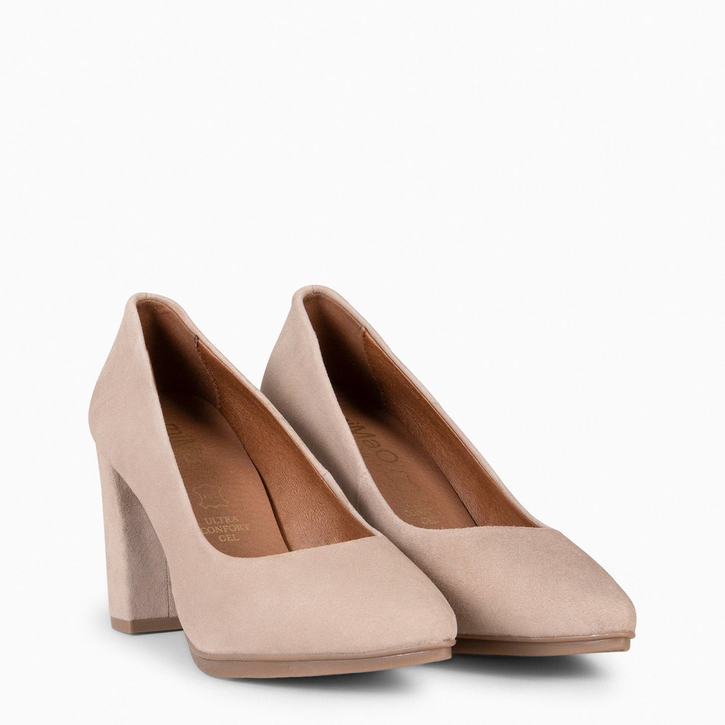 URBAN – Chaussures à talons en daim NUDE