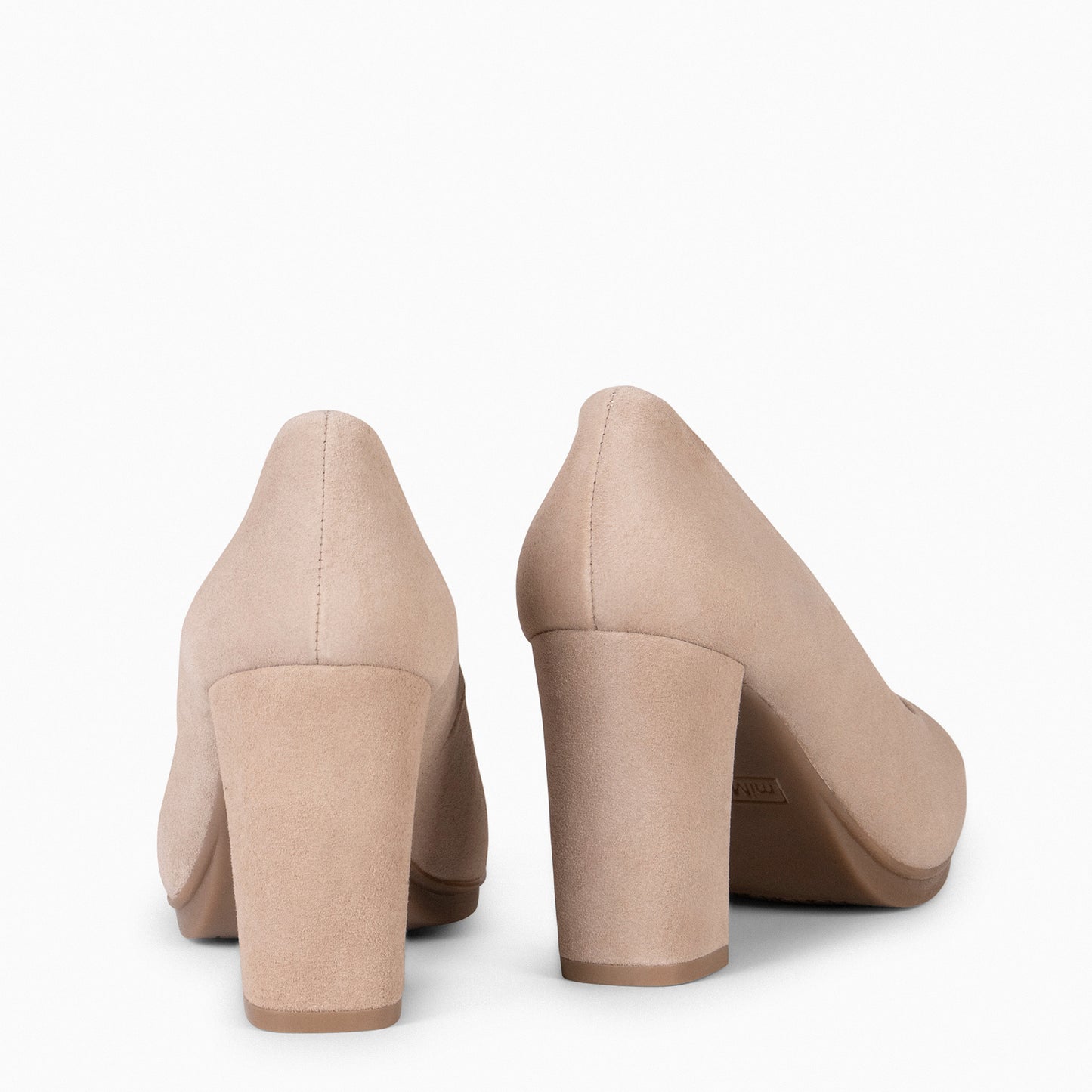 URBAN – Zapatos de tacón alto de ante NUDE