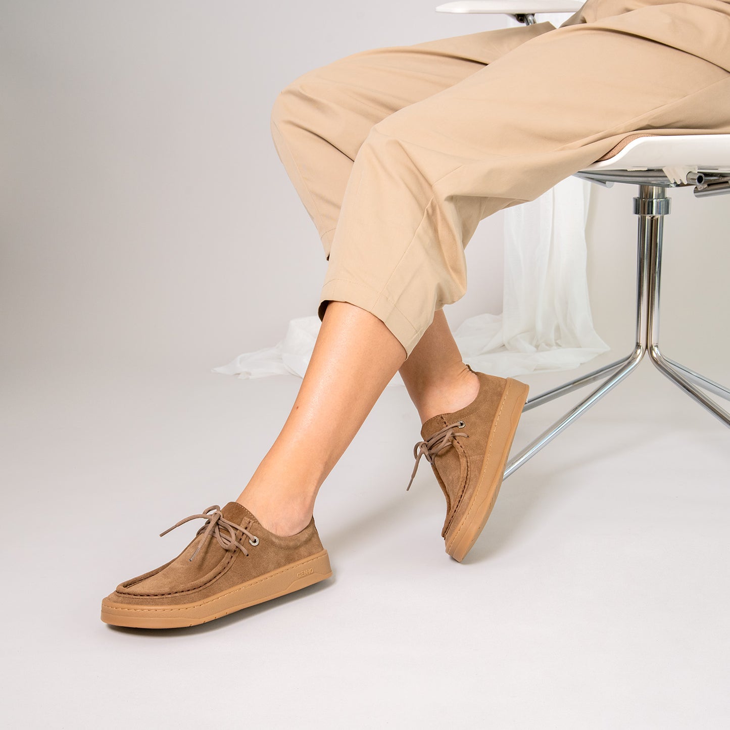 NIMBO - Mocasines de cordones Baresoft TAUPE