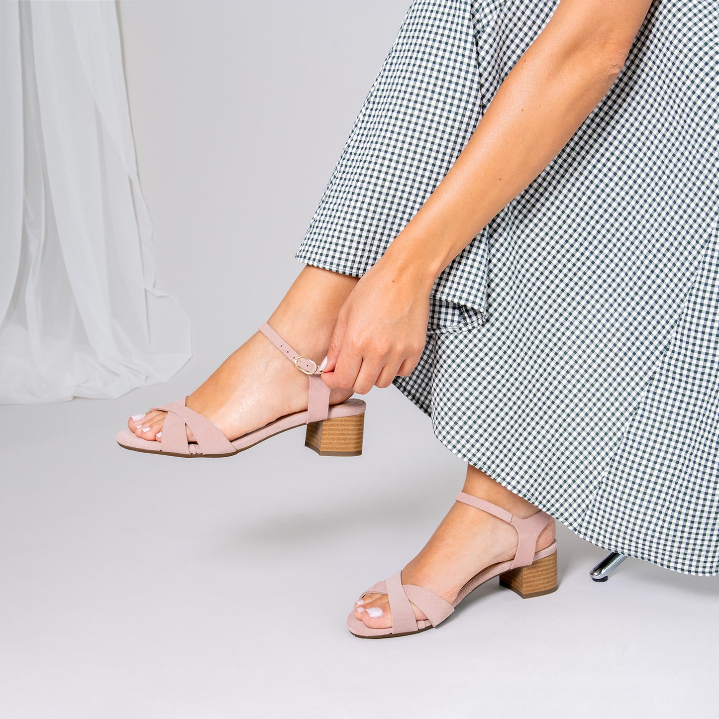 ORIANA - Sandalias de tacón de ante NUDE