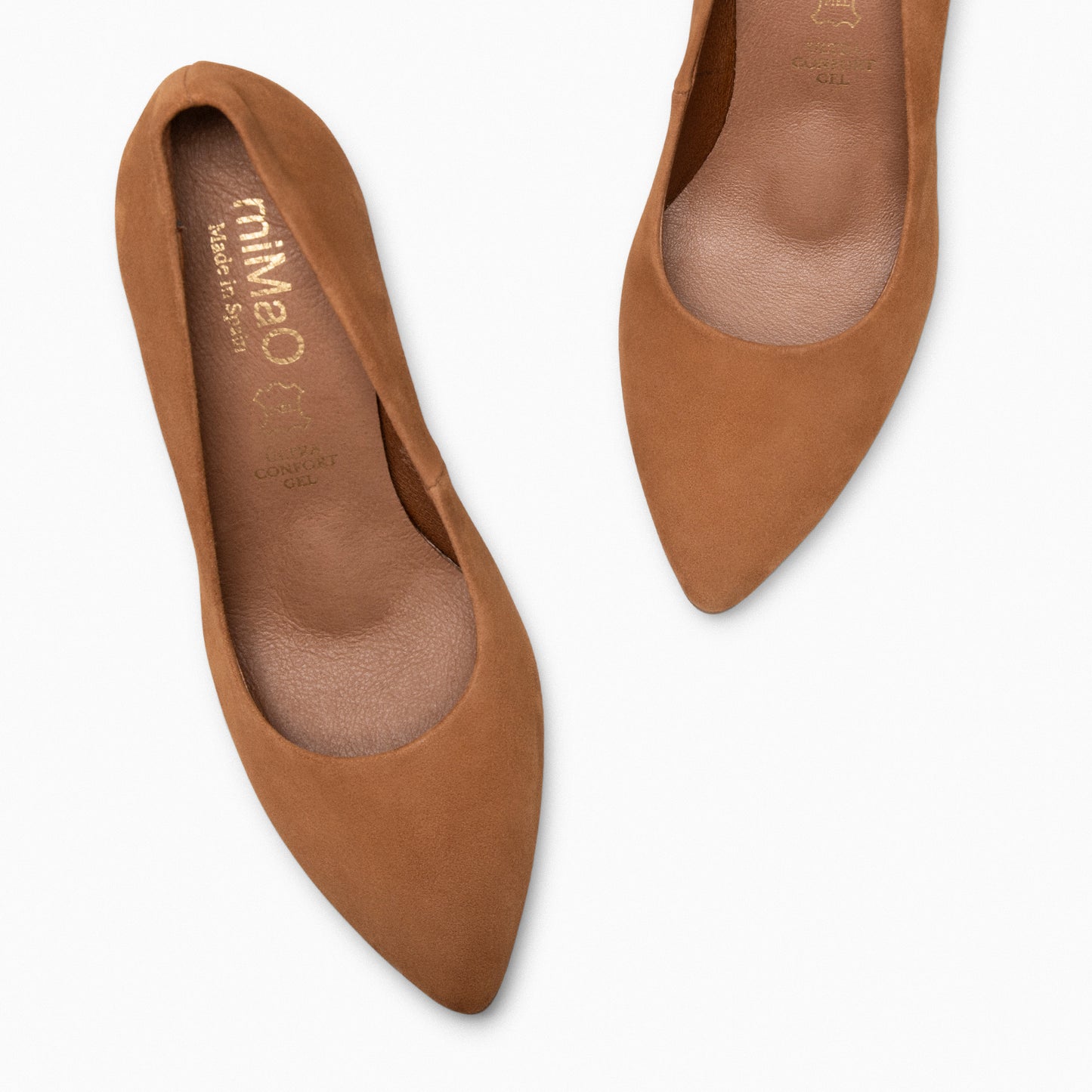 URBAN – Zapatos de tacón alto de ante CAMEL