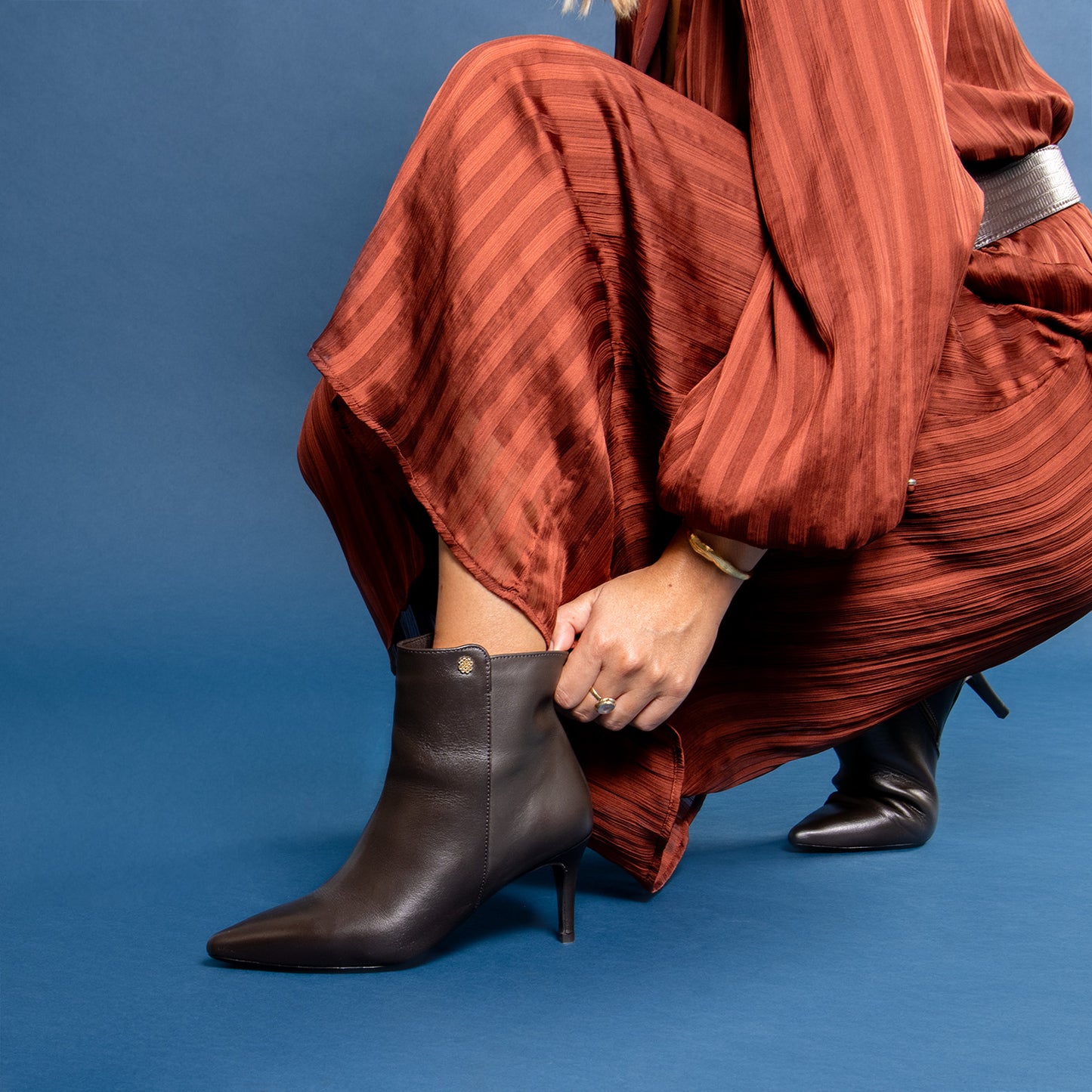 NIGHT - Botines de tacón de aguja NEGRO