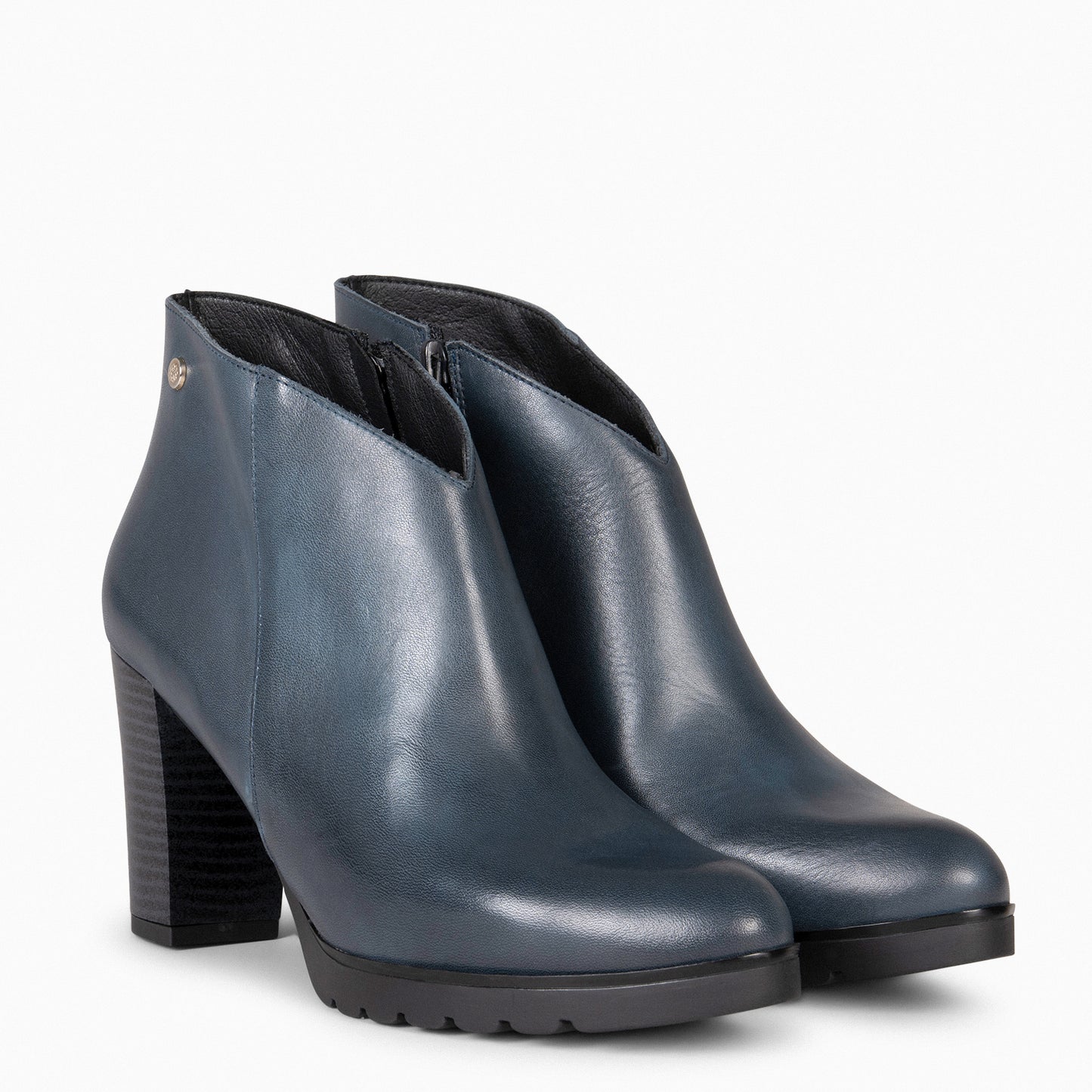 CLASSIC - Botins femininos com salto MARINO