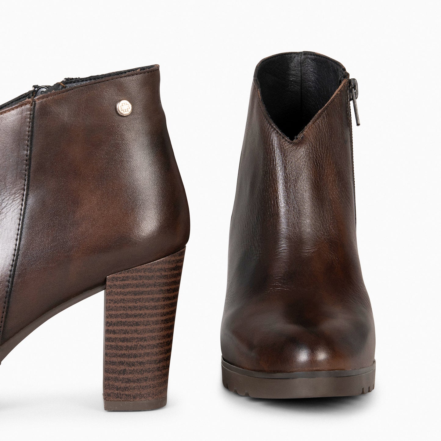 CLASSIC - Botines de mujer con tacón MARRON