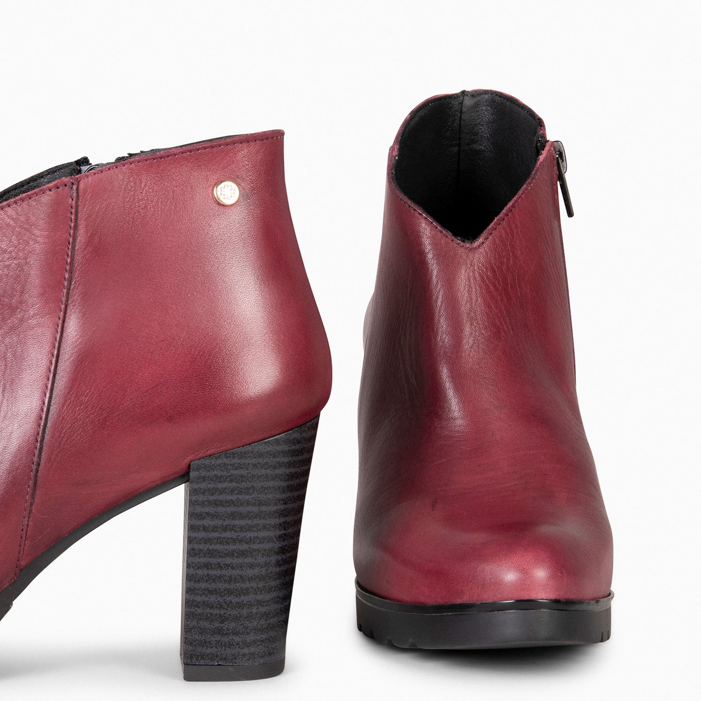 CLASSIC - Botines de mujer con tacón BURDEOS