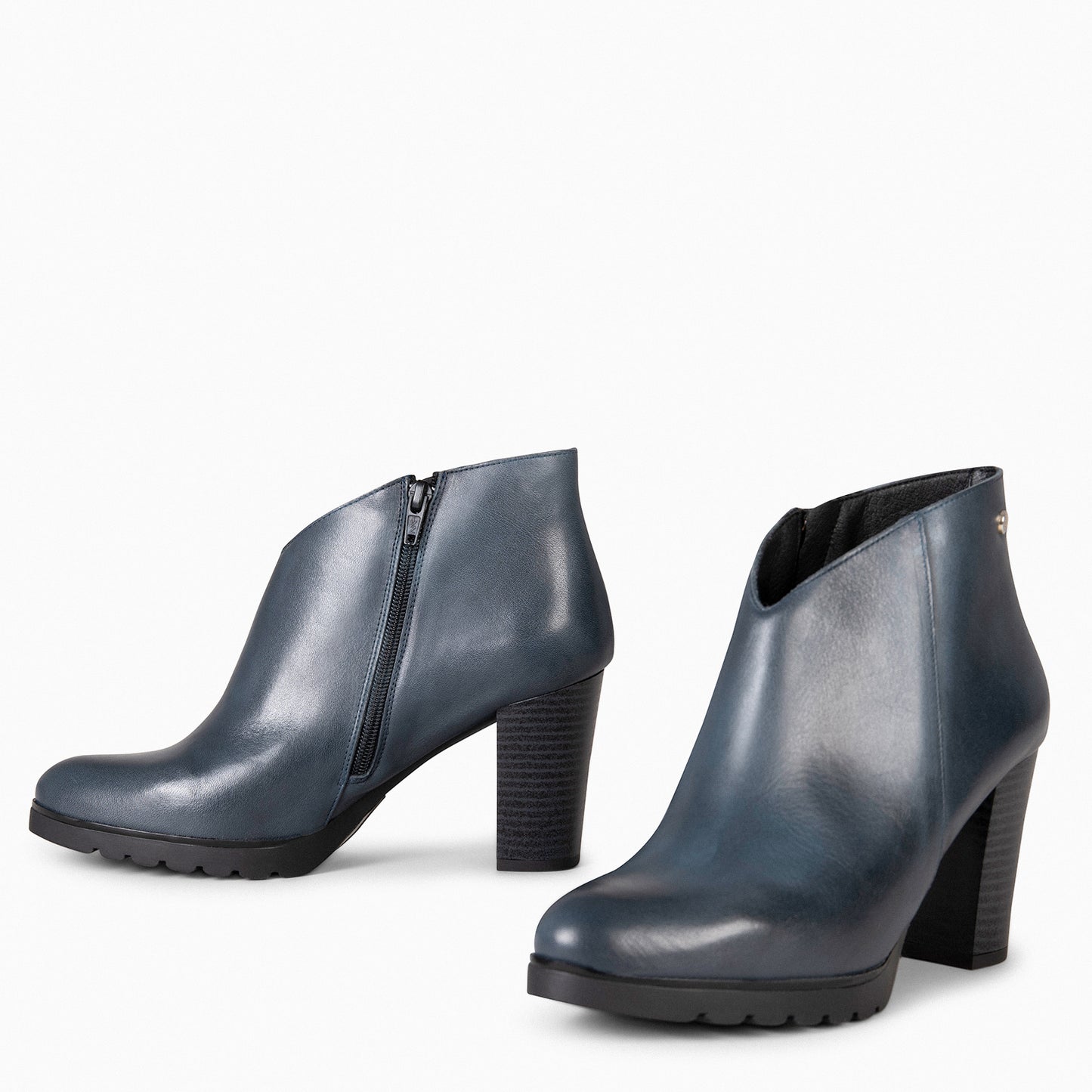 CLASSIC - Botins femininos com salto MARINO