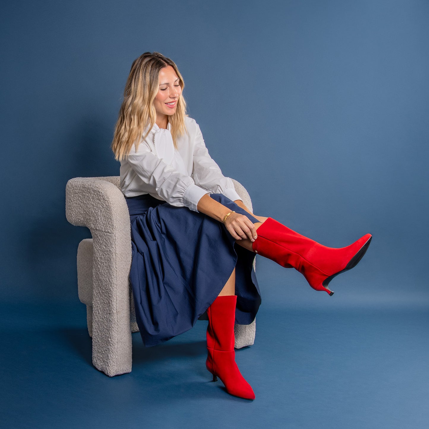 IMPERIAL - Botas con tacón kitten  ROJO