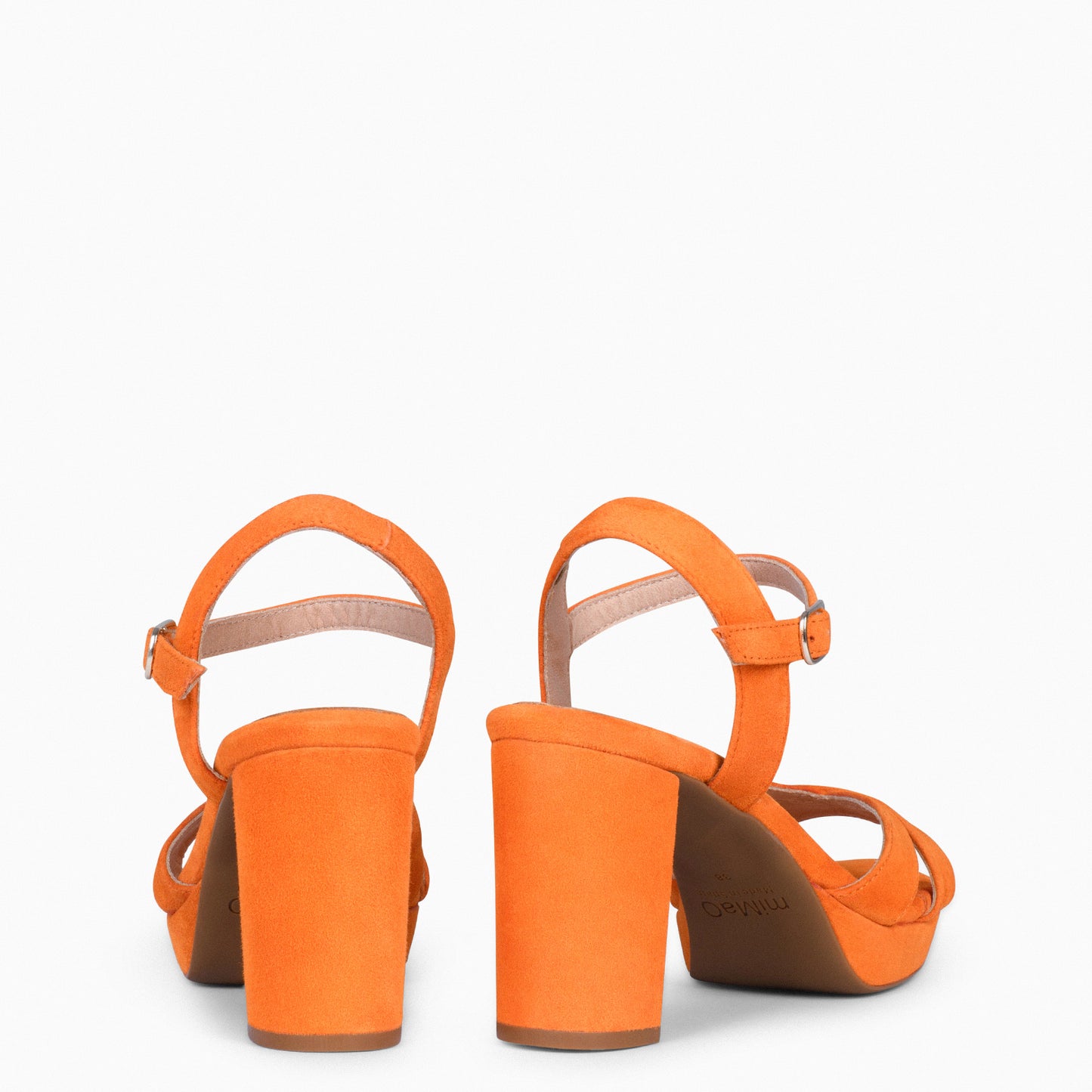 PARIS – Sandalias de fiesta con tacón alto y plataforma  NARANJA