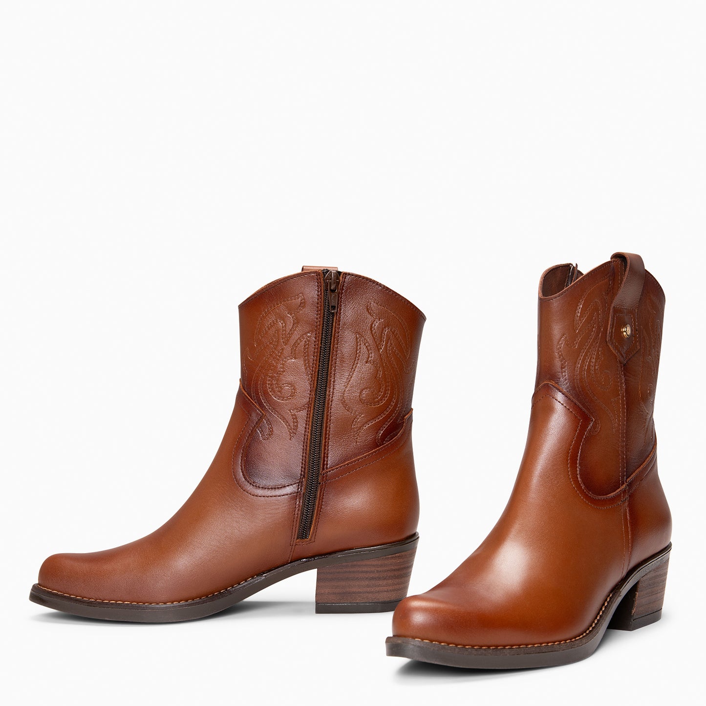 CRYRUS - Botines cowboy MARRON