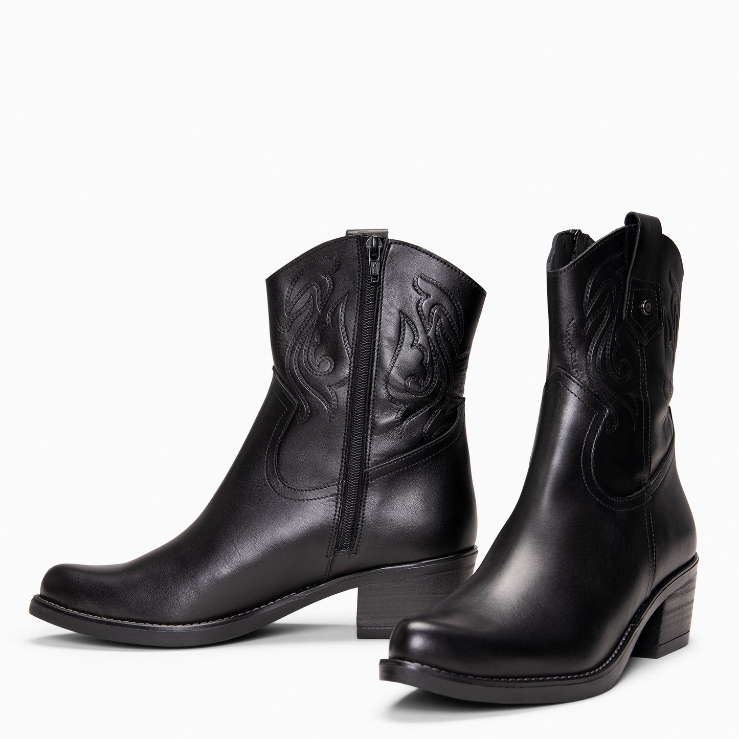 CRYRUS - Botines cowboy NEGRO