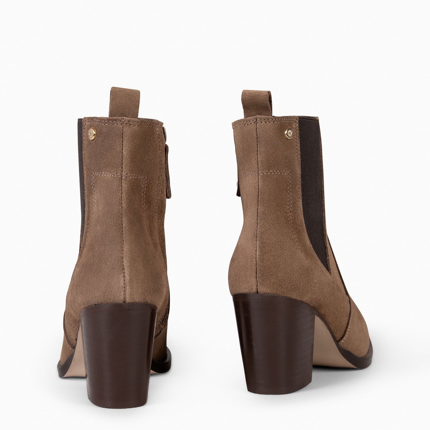 AMBER – Botines de tacón ancho TAUPE