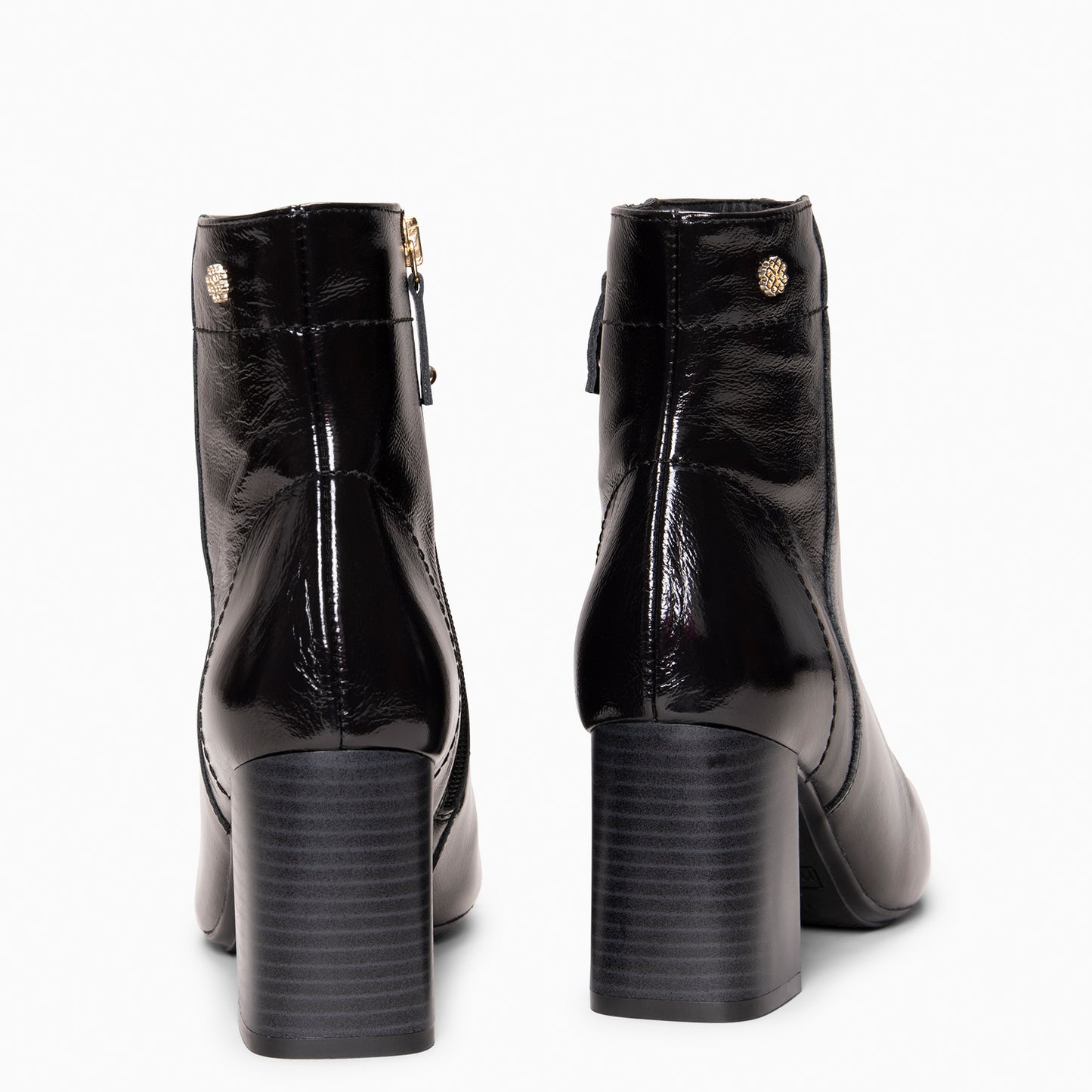 LIPPA - Botines de tacón alto de charol NEGRO